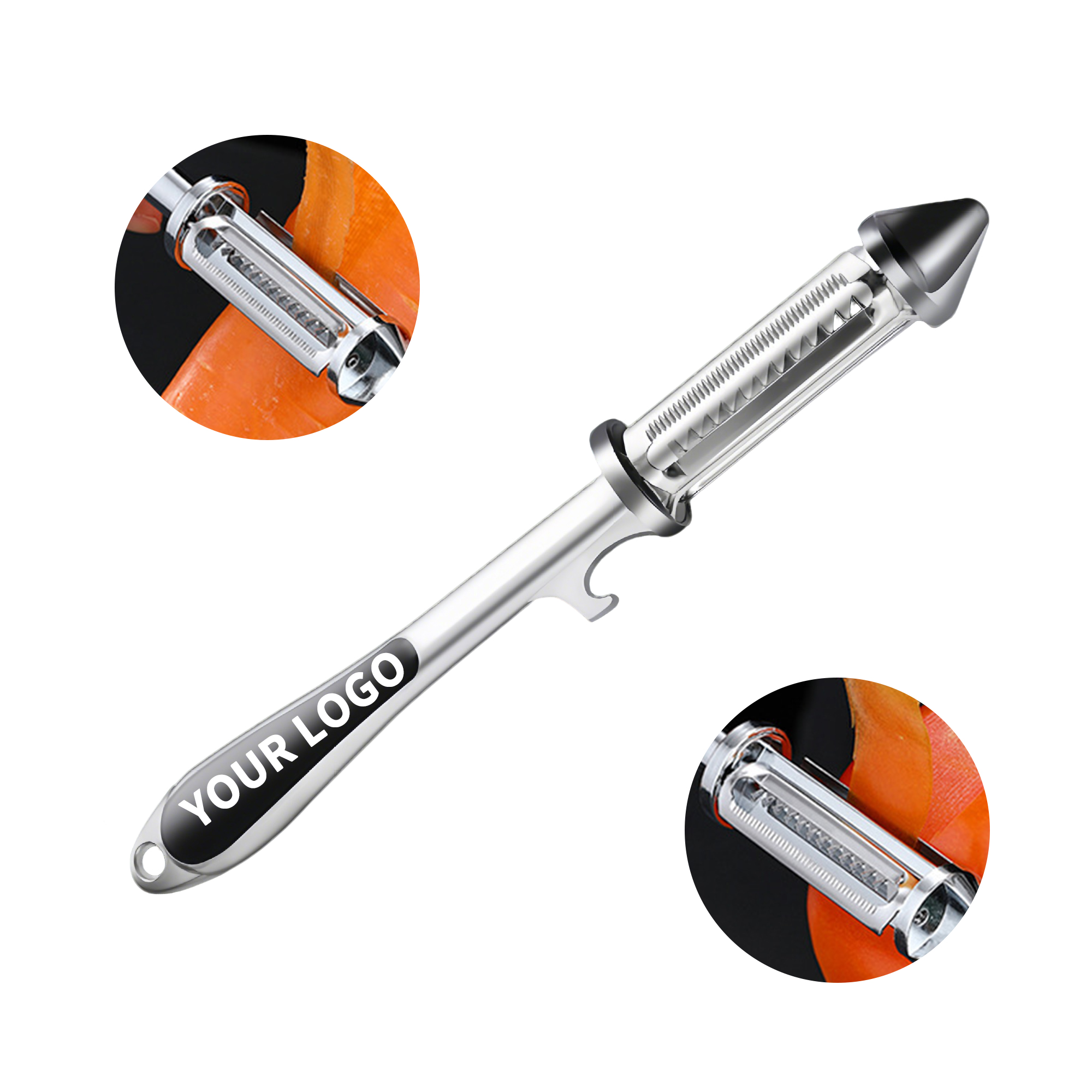 Stainless Steel Multifunction Peeler 7" Hanging Loop 2