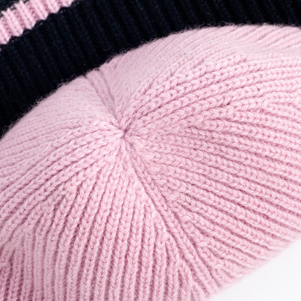 Hat women's winter ear protection foldable knitted hat 5