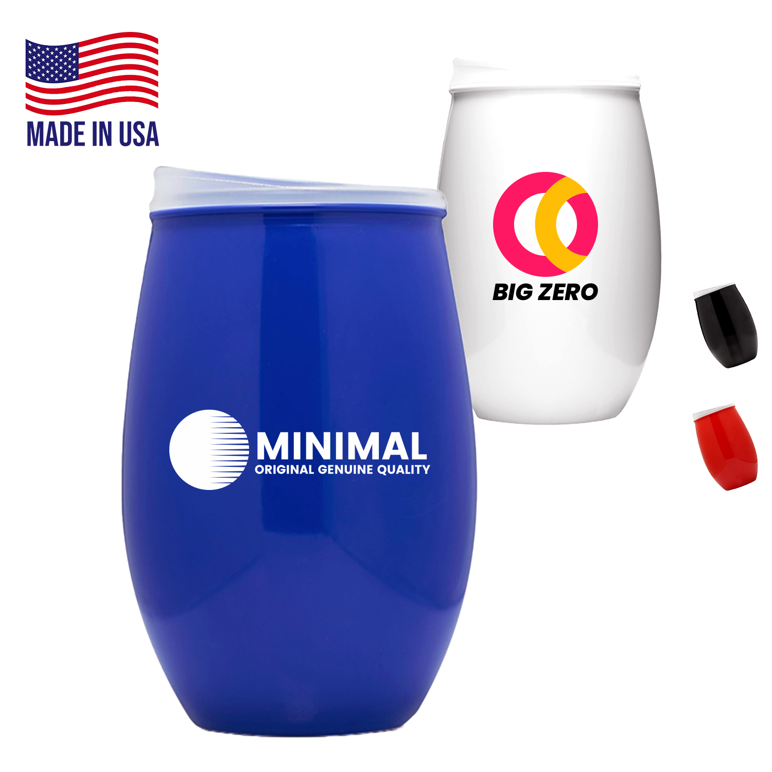 16 oz. USA Made Stemless Tumbler Glasses W/ Custom Logo 2