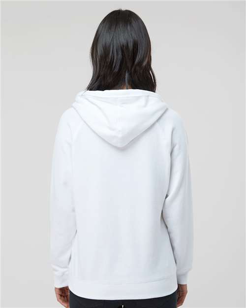 Women's Sueded V-Neck Hooded Sweatshirt - 8836 9