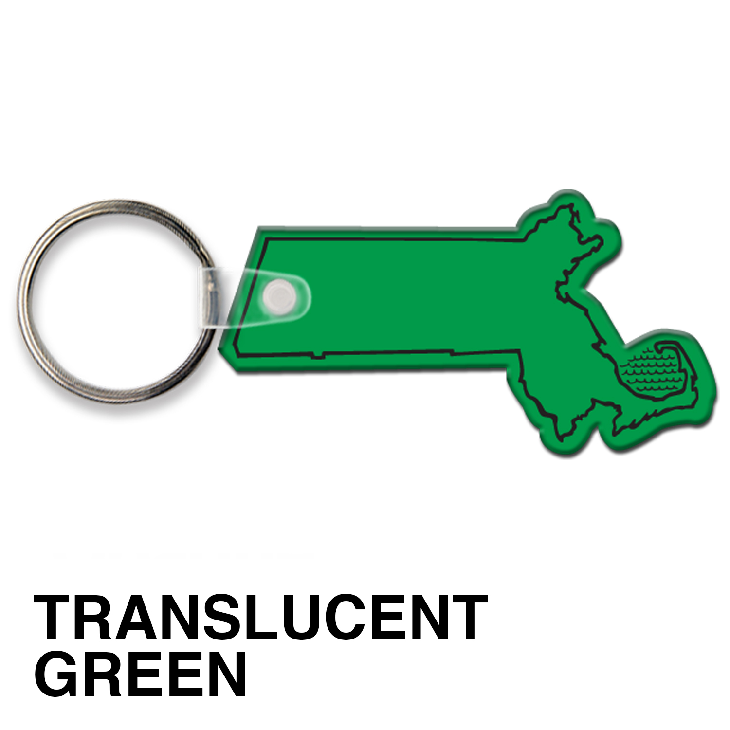 Massachusetts State Shape Key Tag (Spot Color) 18