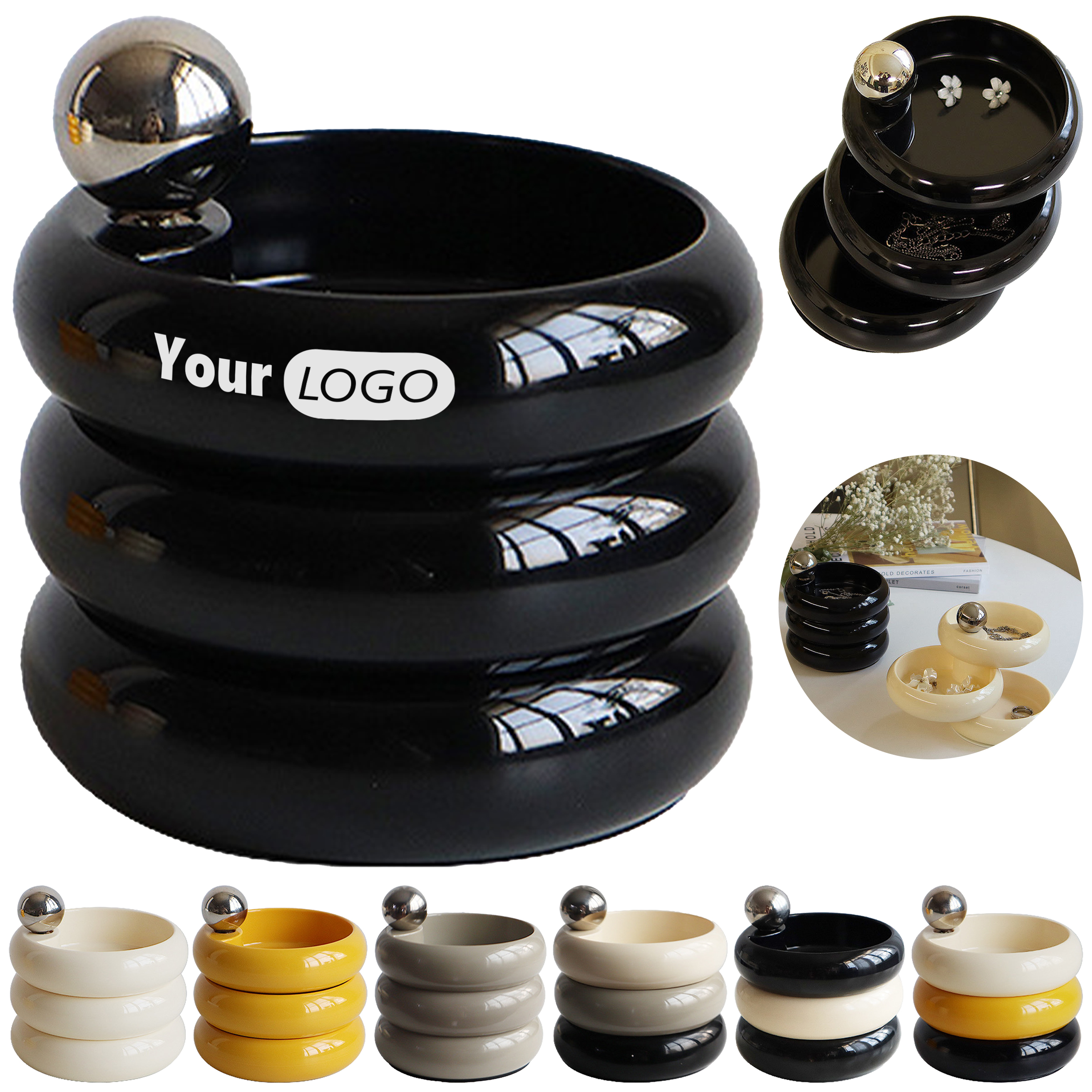 Plastic Multi Layer Rotatable Jewelry Storage Box 6
