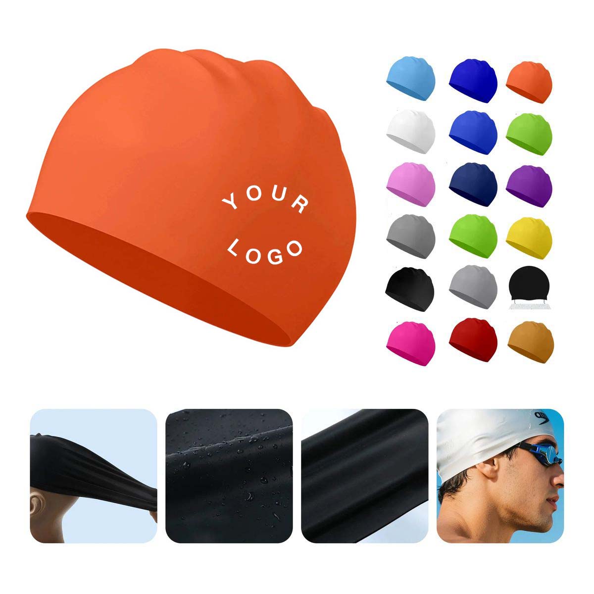 Durable Silicone Swim Cap with Ergonomic Fit 22