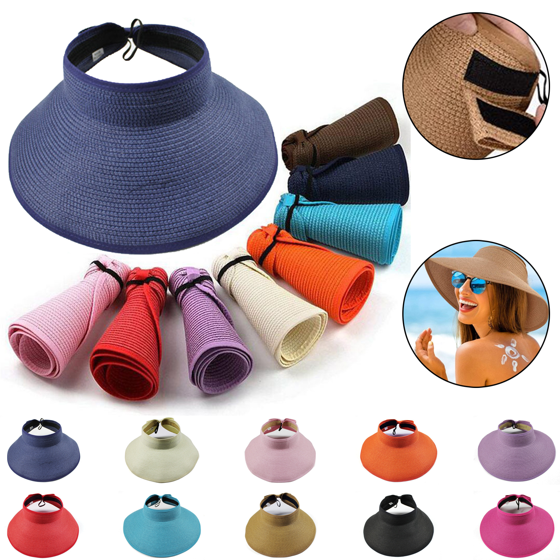 Foldable Straw Sun Hats 2