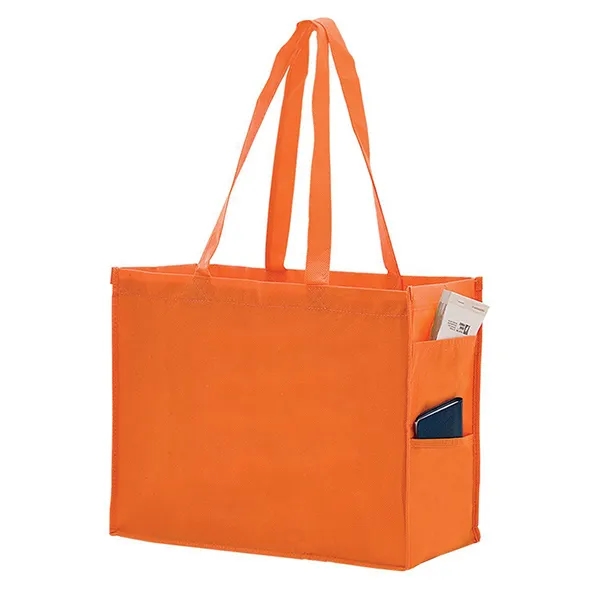 Non Woven Tote with Side Pockets -16x12x6 3