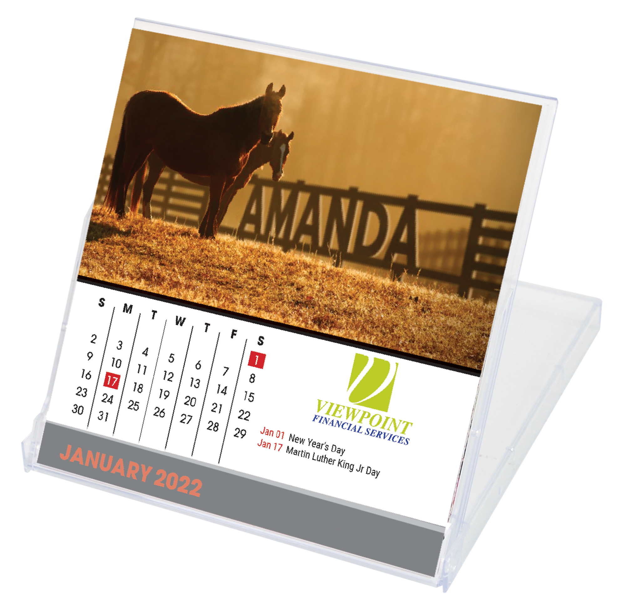 Jewel Case Calendar w/Name Personalization (Compact Size)