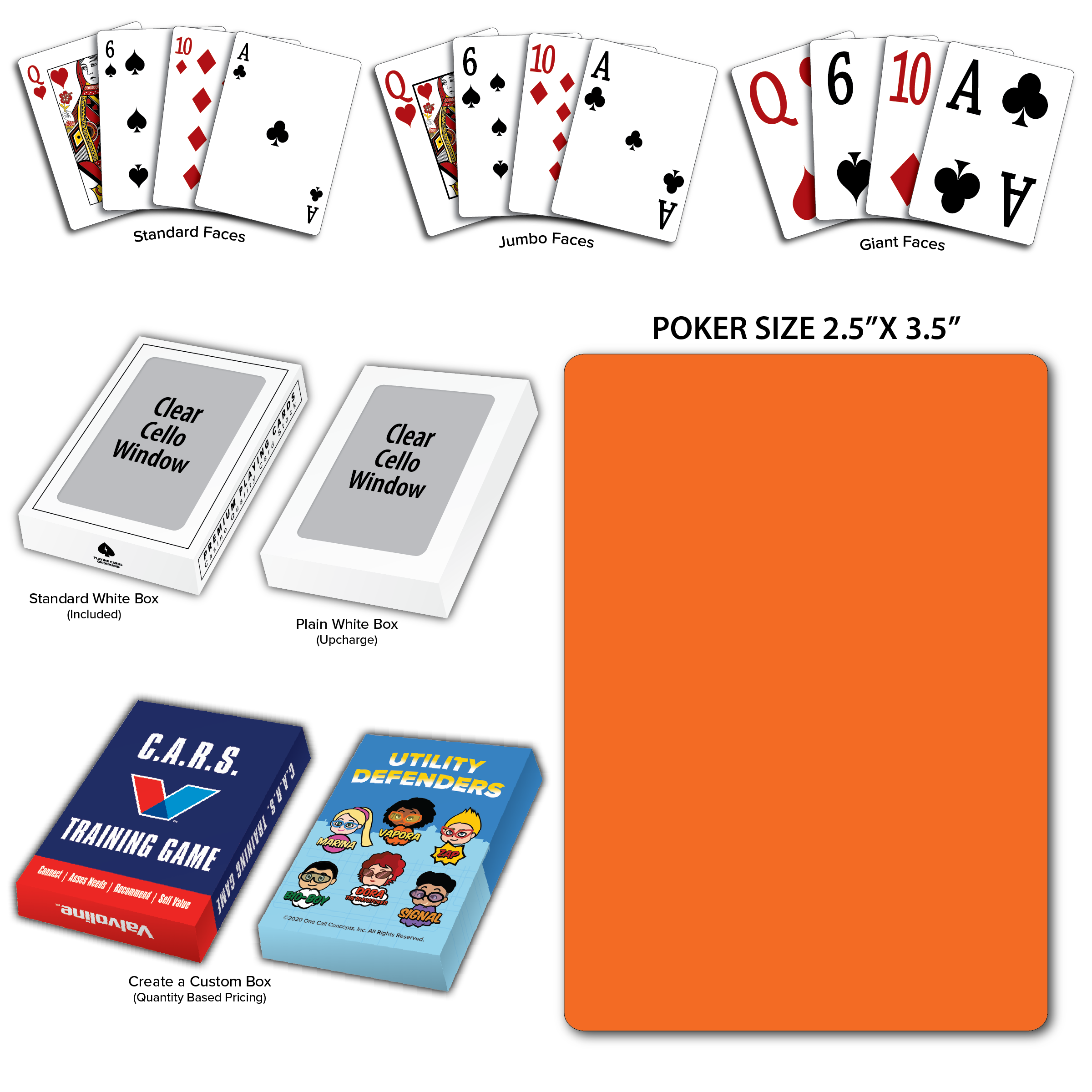 Solid Back Orange Poker Size Playing Cards 4