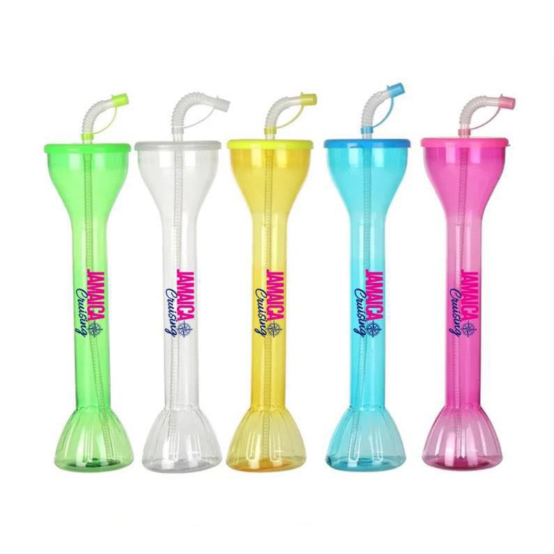 Multicolor 16oz Dumbbell Shaped Straw Slush Cup 2