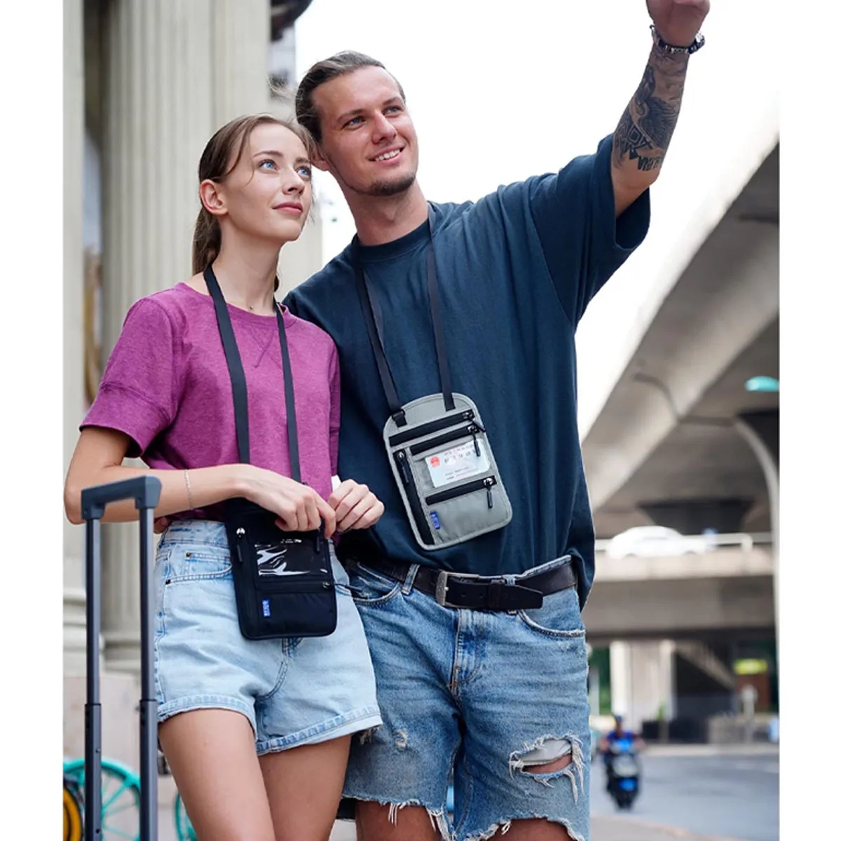 RFID Passport Holder Neck Pouch 3