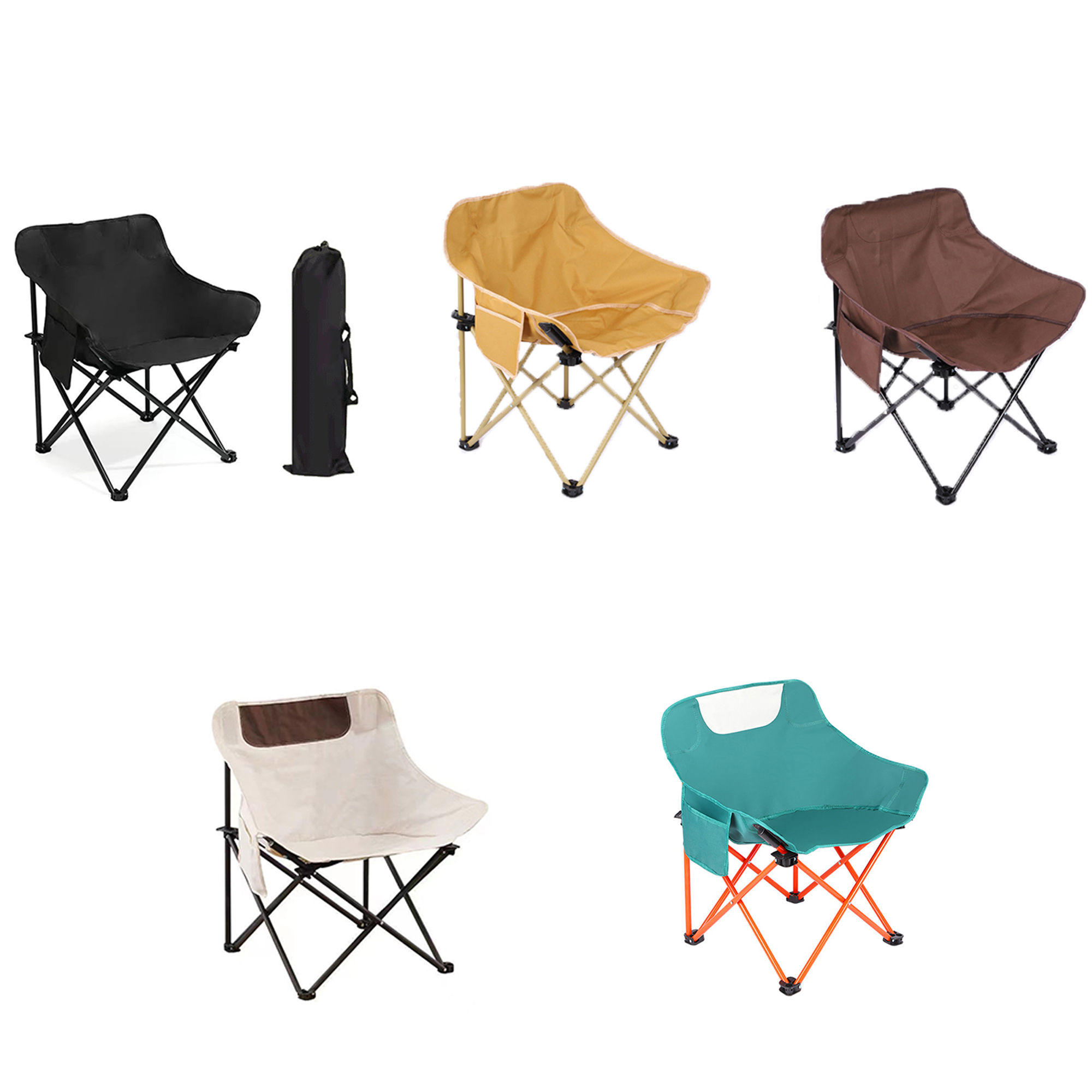 Portable High Back Camping Folding Moon Chair 2