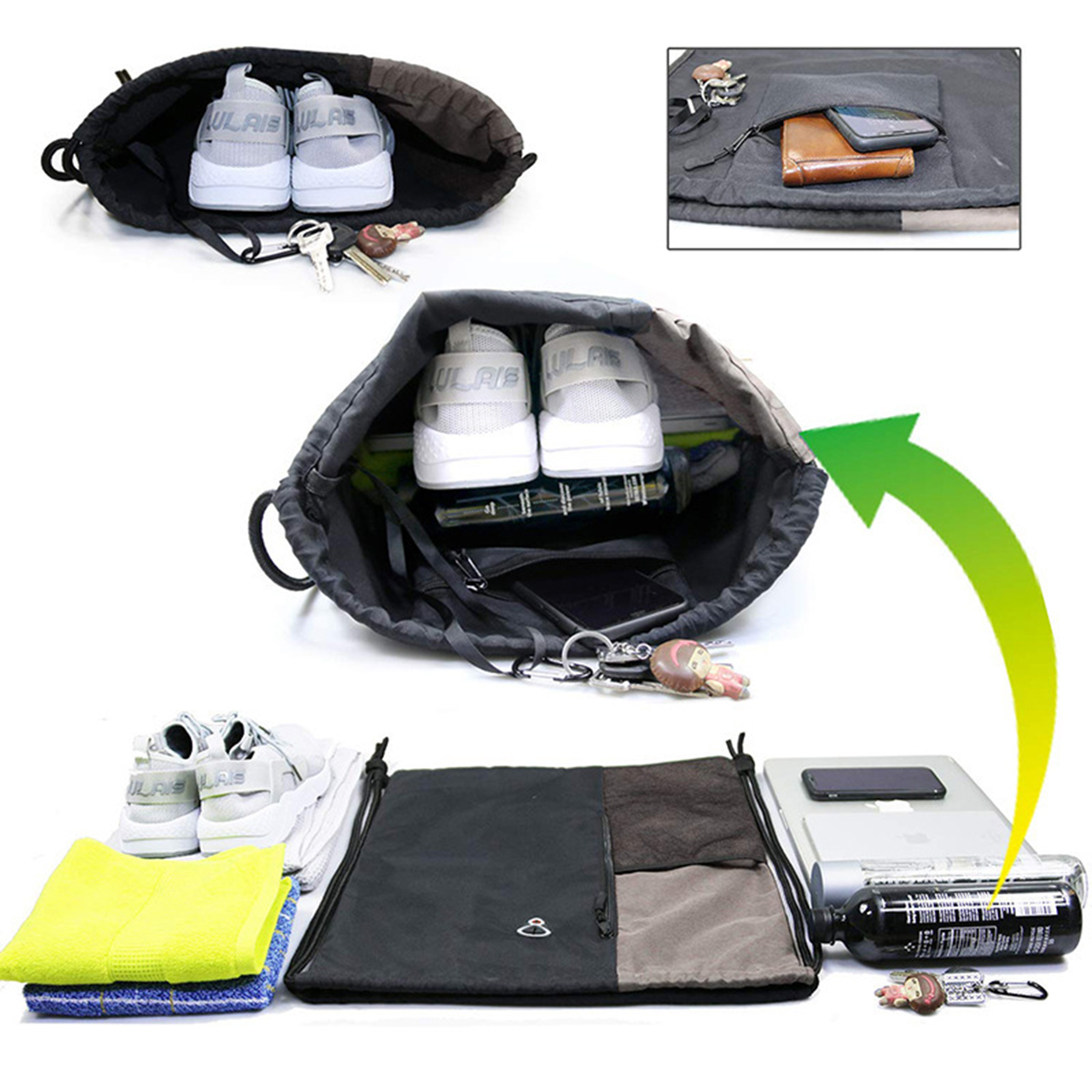 Drawstring Backpack Sports Gym Bag 6