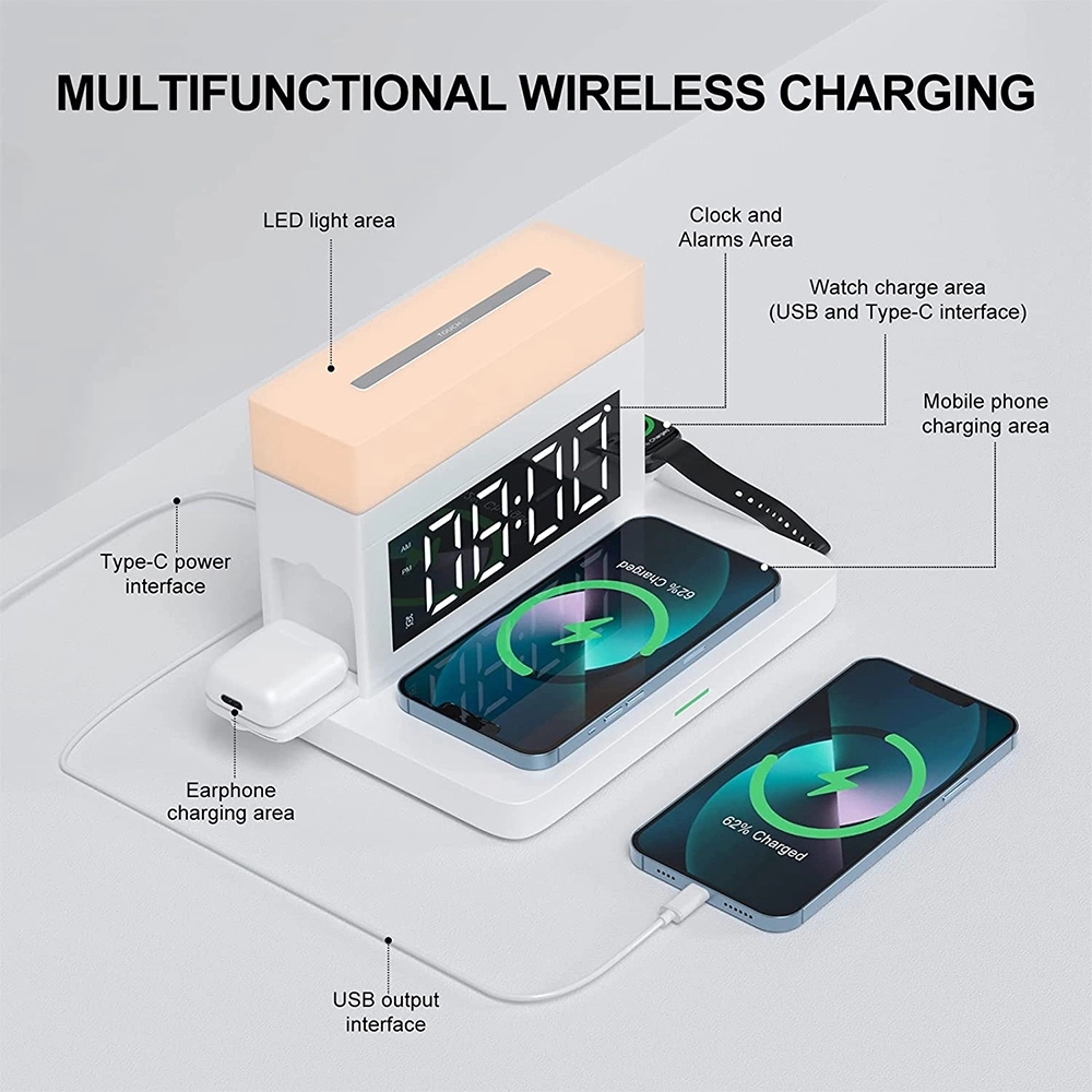 5 In 1 Wireless Charger Night Light Clock 5