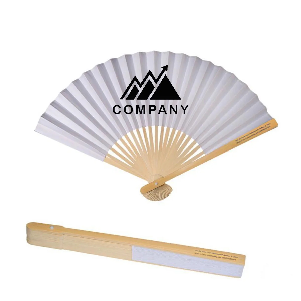 9" Custom Printing DIY Foldable Handheld Bamboo Paper Fan 2