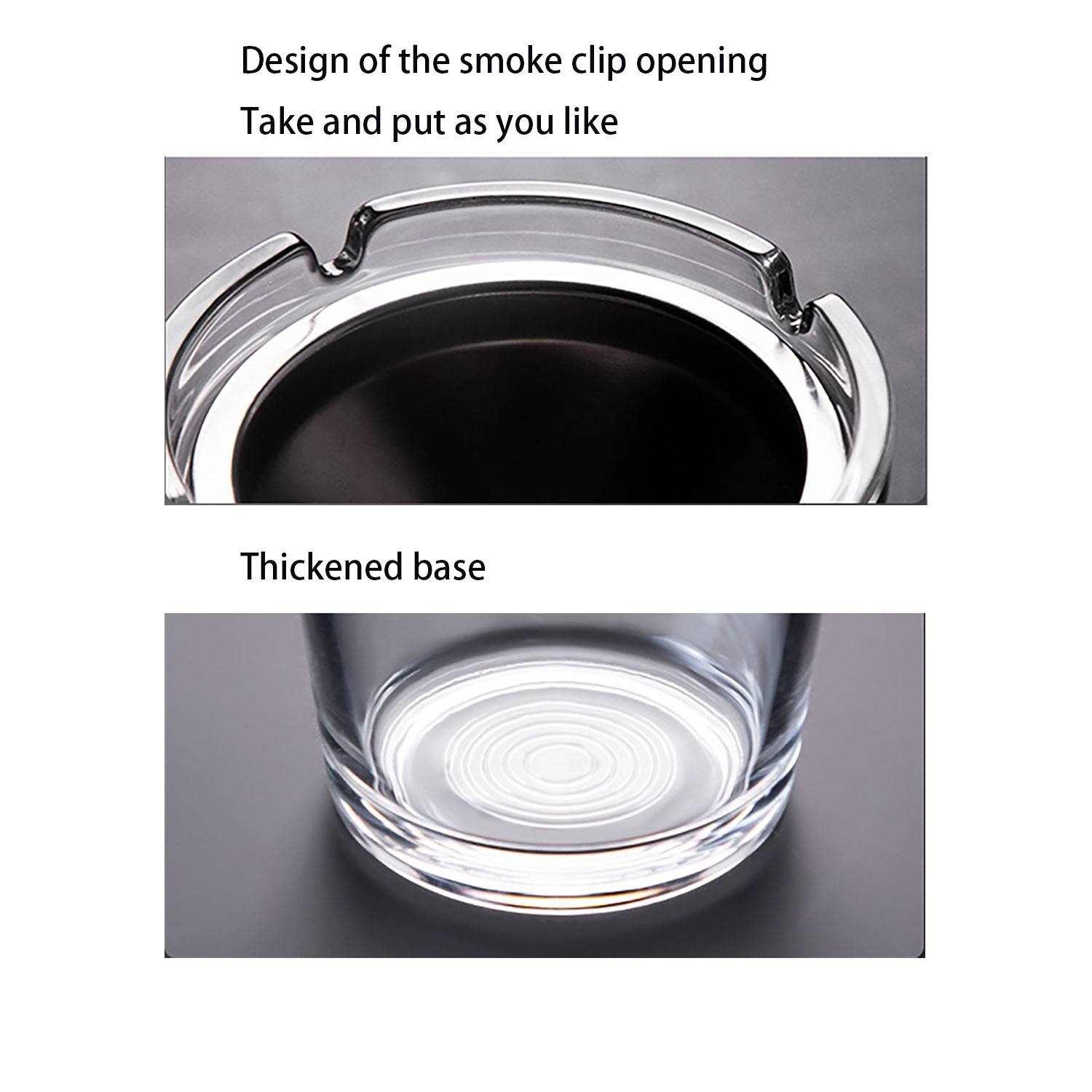 Car Funnel Glass Ashtray w/ Stainless Steel Lid 7
