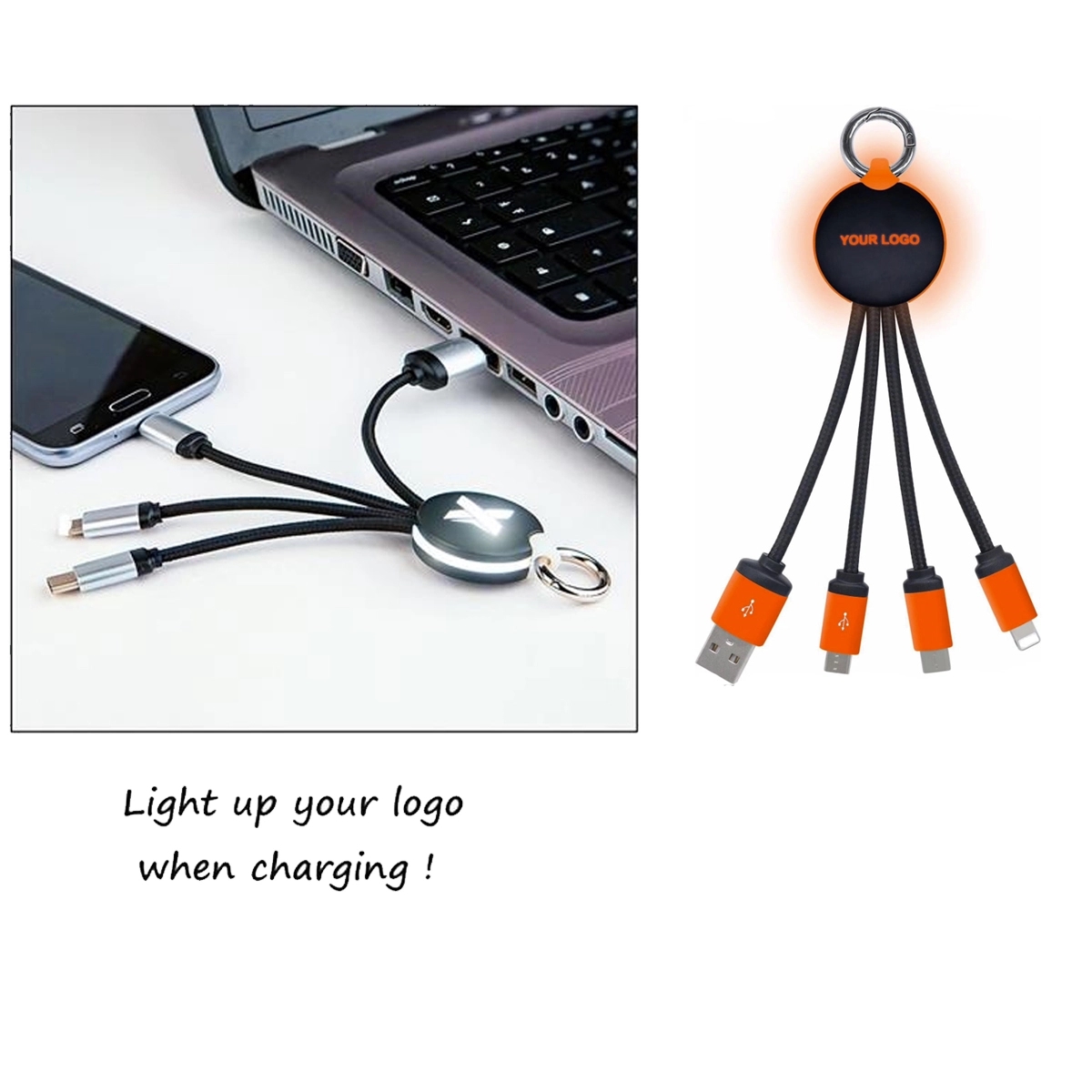 3 In 1 Light Up Logo Charging Cable 4