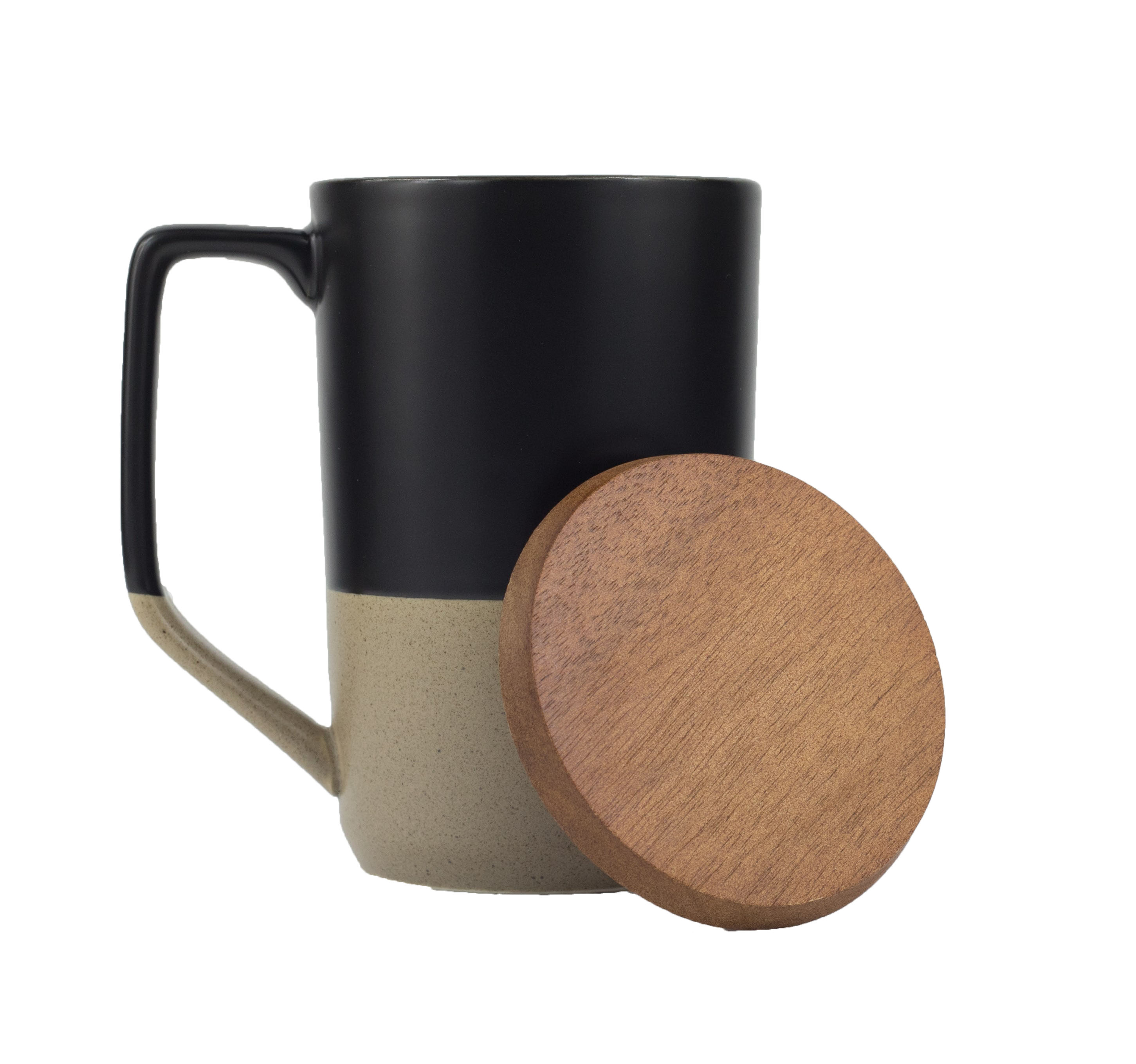 Concord 15oz 2-Toned Ceramic Mug with Wood Lid 4