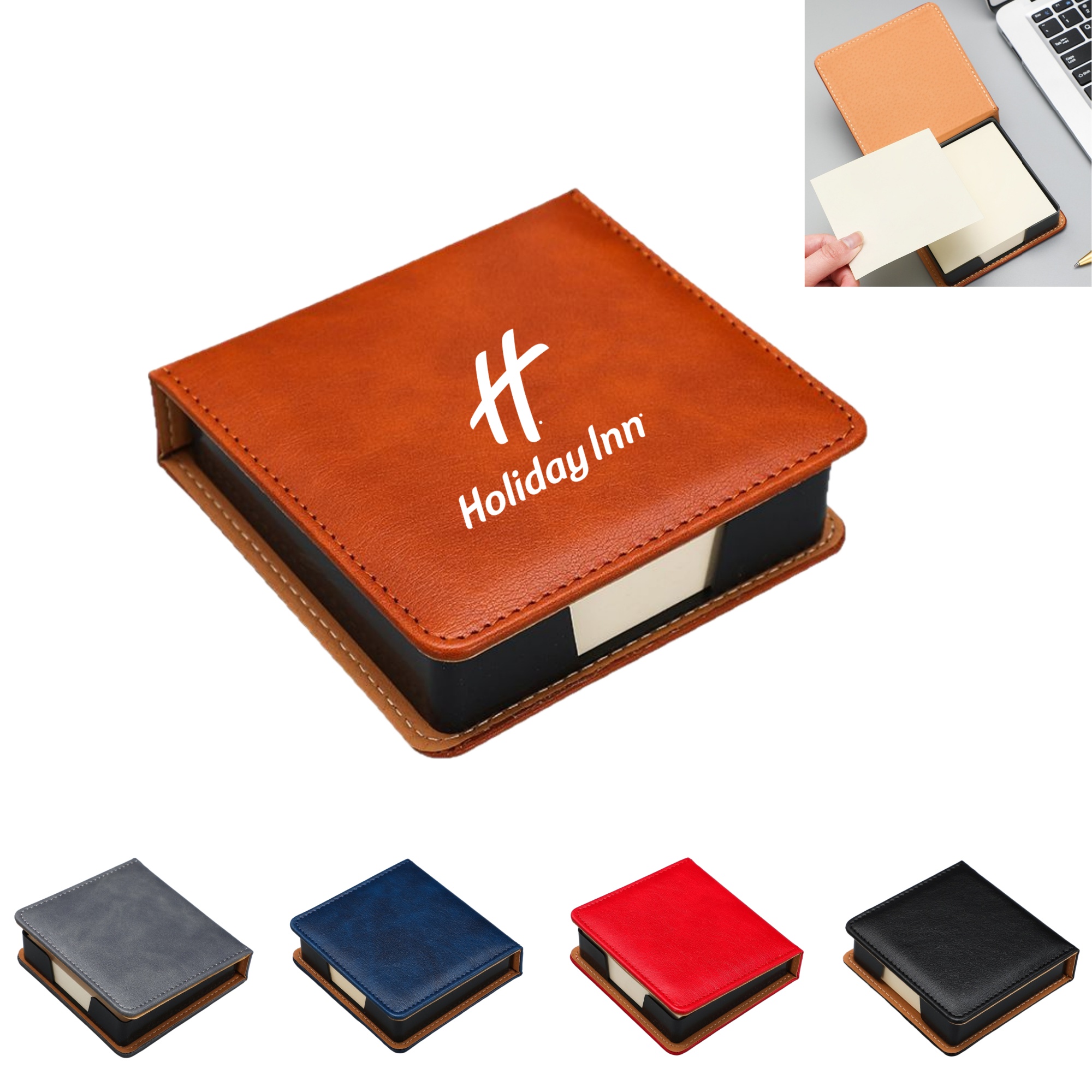 Portable Sticky Note with PU Leather Dispenser 2