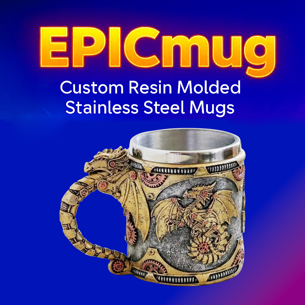 EpicMug Customizable Resin Molded Exterior Mug - Stainless Steel 350ML 16