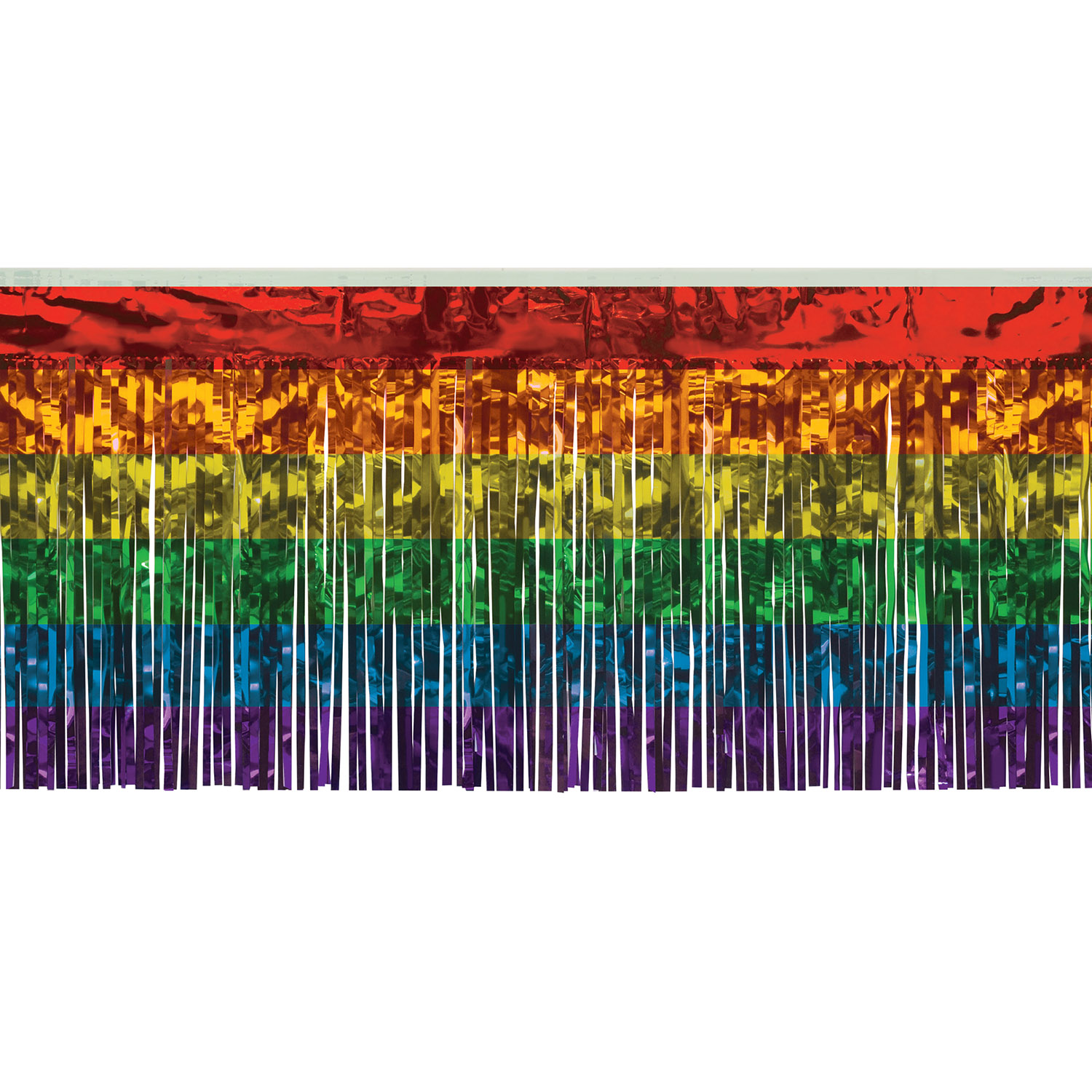 1-Ply Flame Resistant Metallic Rainbow Fringe Drape 1