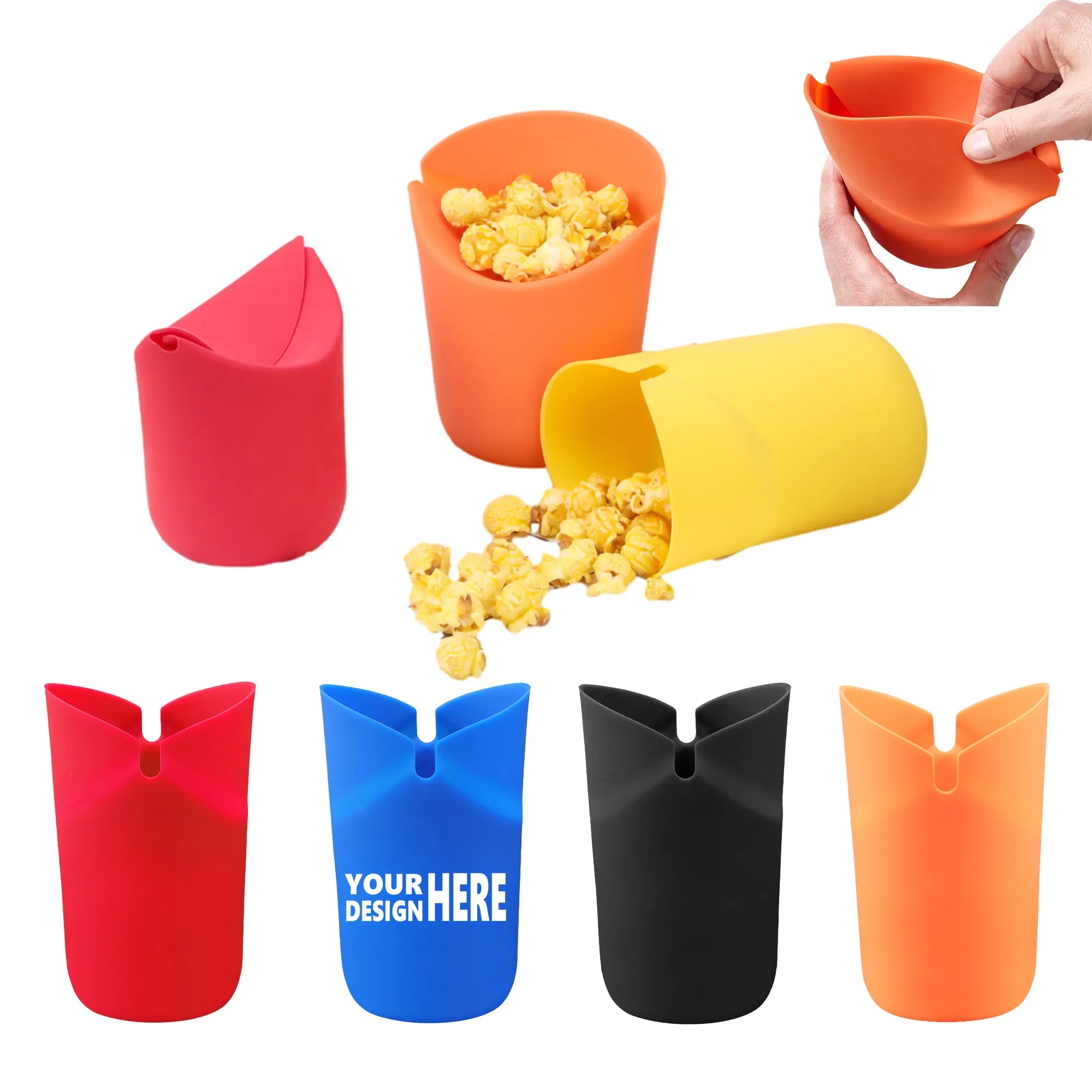 Silicone Snack Container And Popcorn Popper Bucket 2