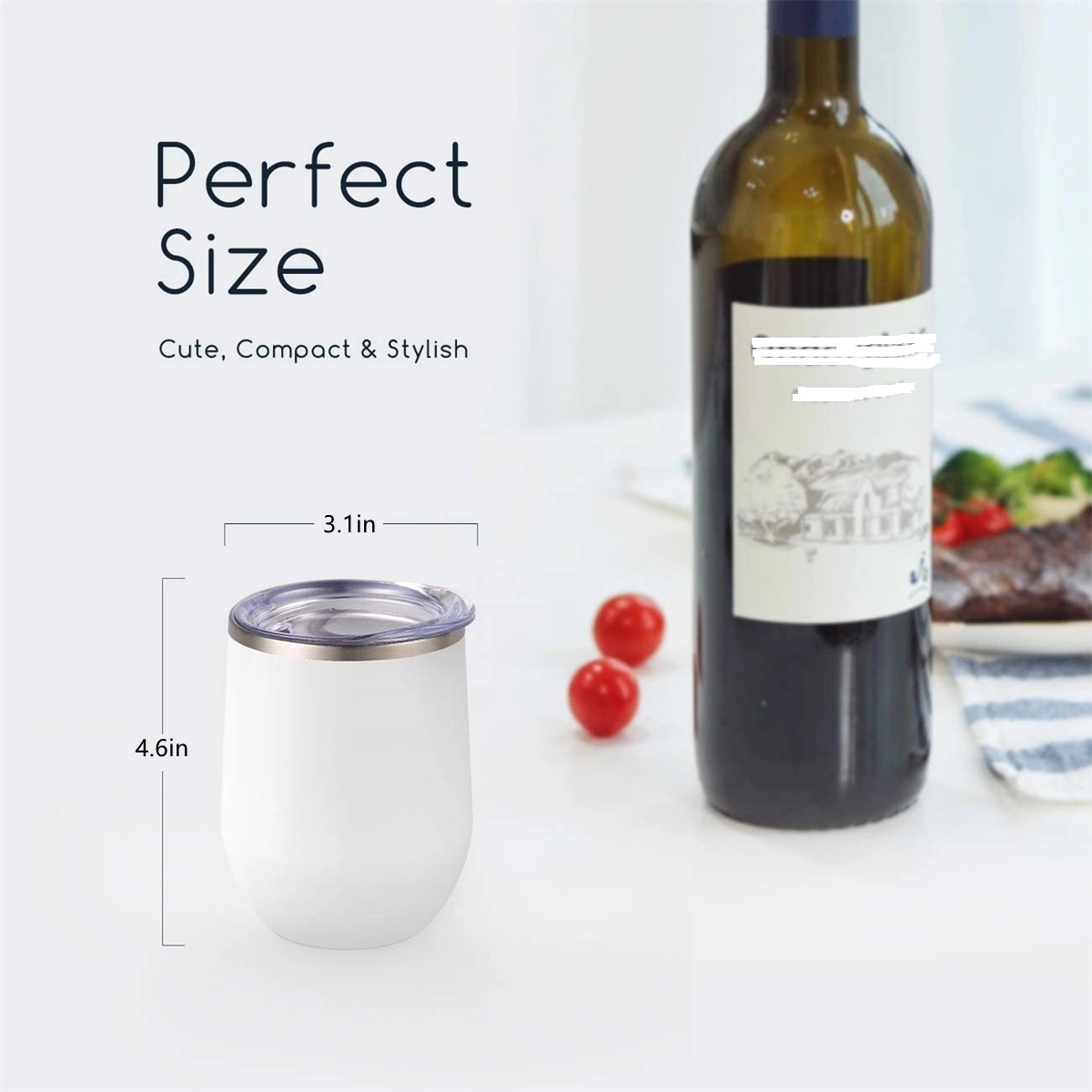 Stainless Steel Wine Tumbler With Lid 12Oz 3