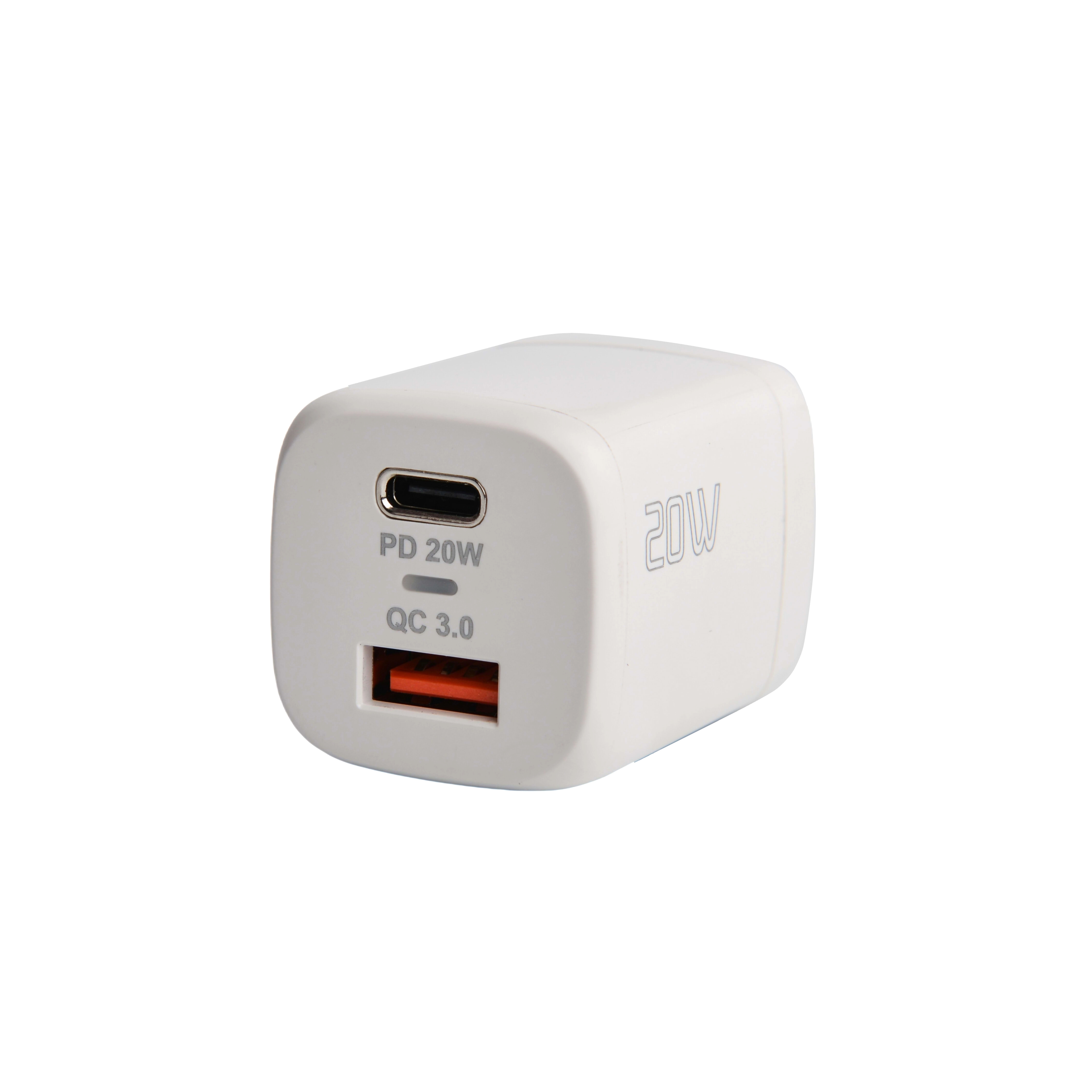 PD 20W & QC 3.0  Power Adapter  at 50% smaller and 3X faster 8