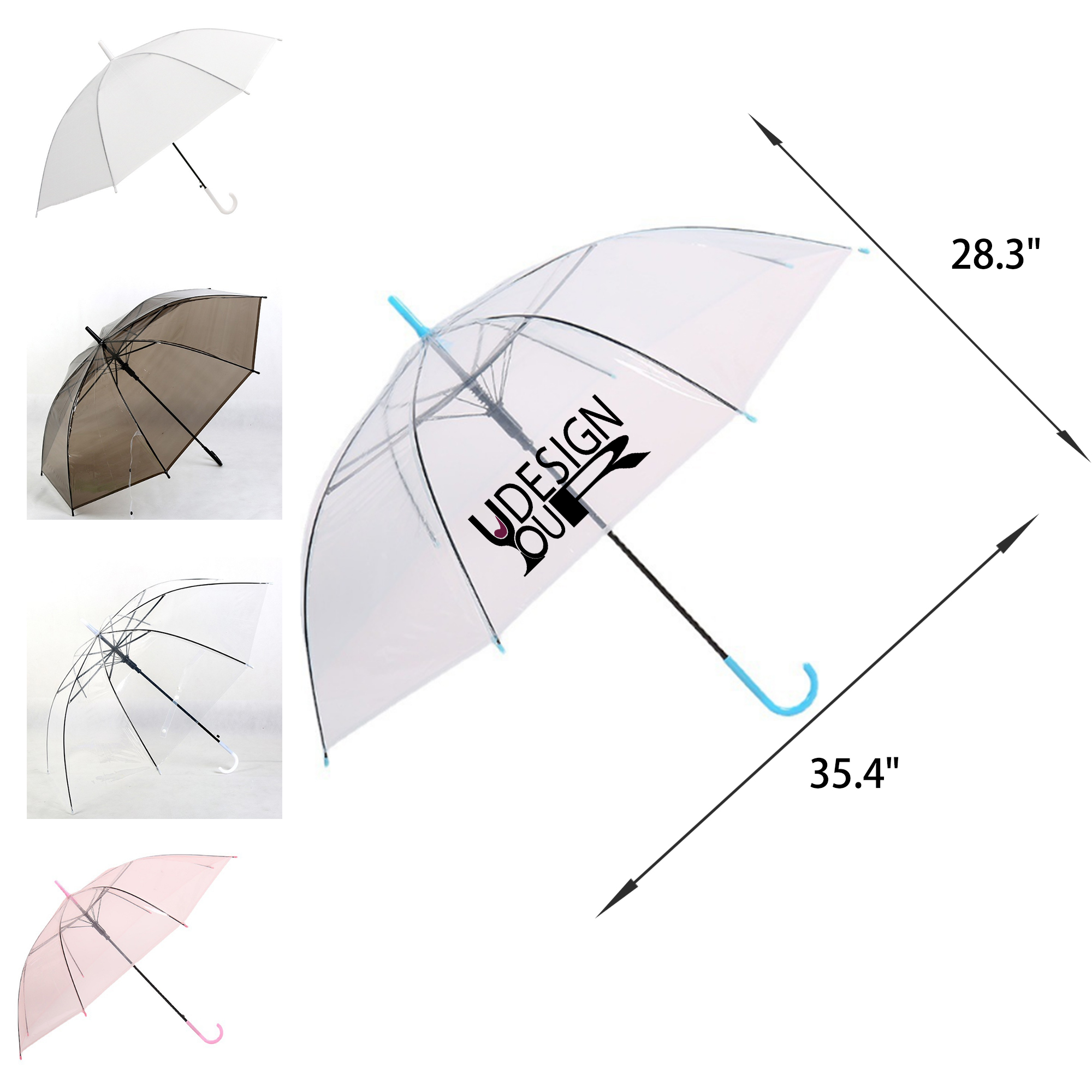MOQ 50 PCS Durable PVC Transparent Umbrella 5