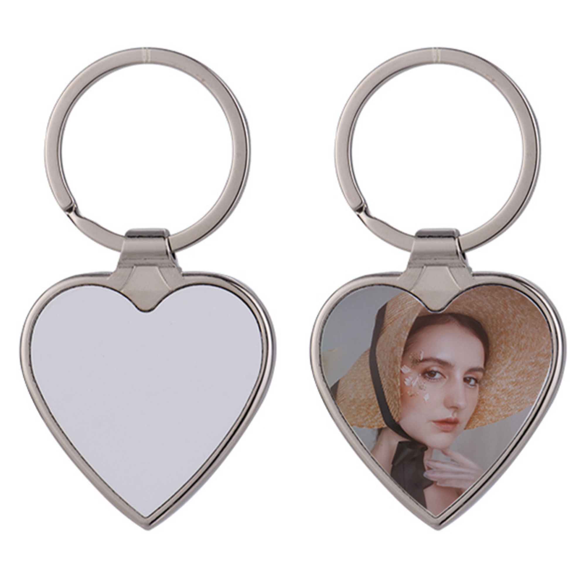 Metal Heat Transfer Keychain Heart 1