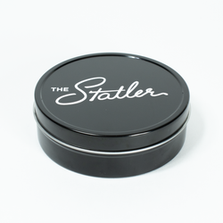 8 oz Tin Travel Candle Black with 4-C Imprint