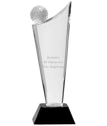 Crystal: 10.75" Golf Wave on black base 1