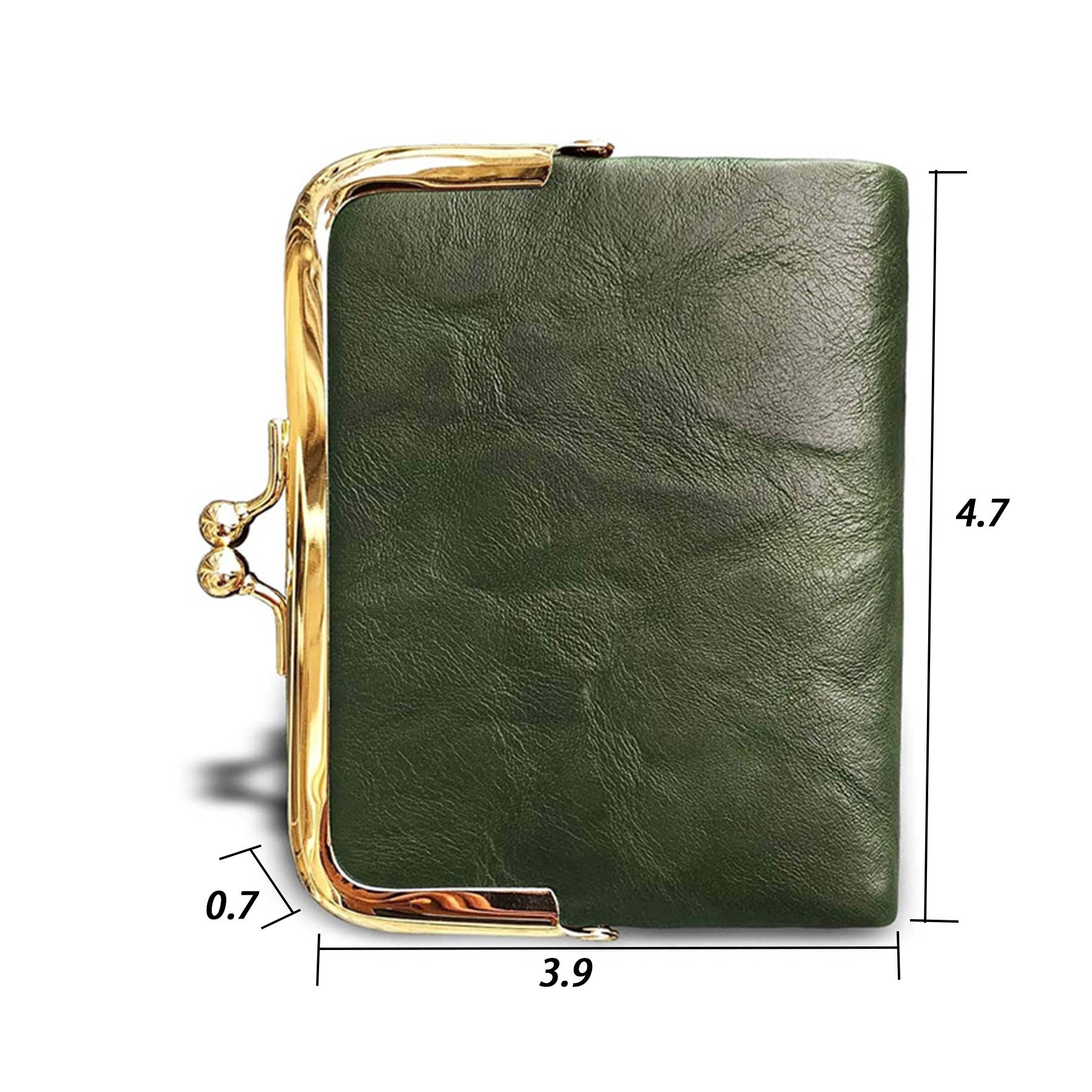 Genuine leather Ladies Coin Purse With Zipper and Kiss Lock 1