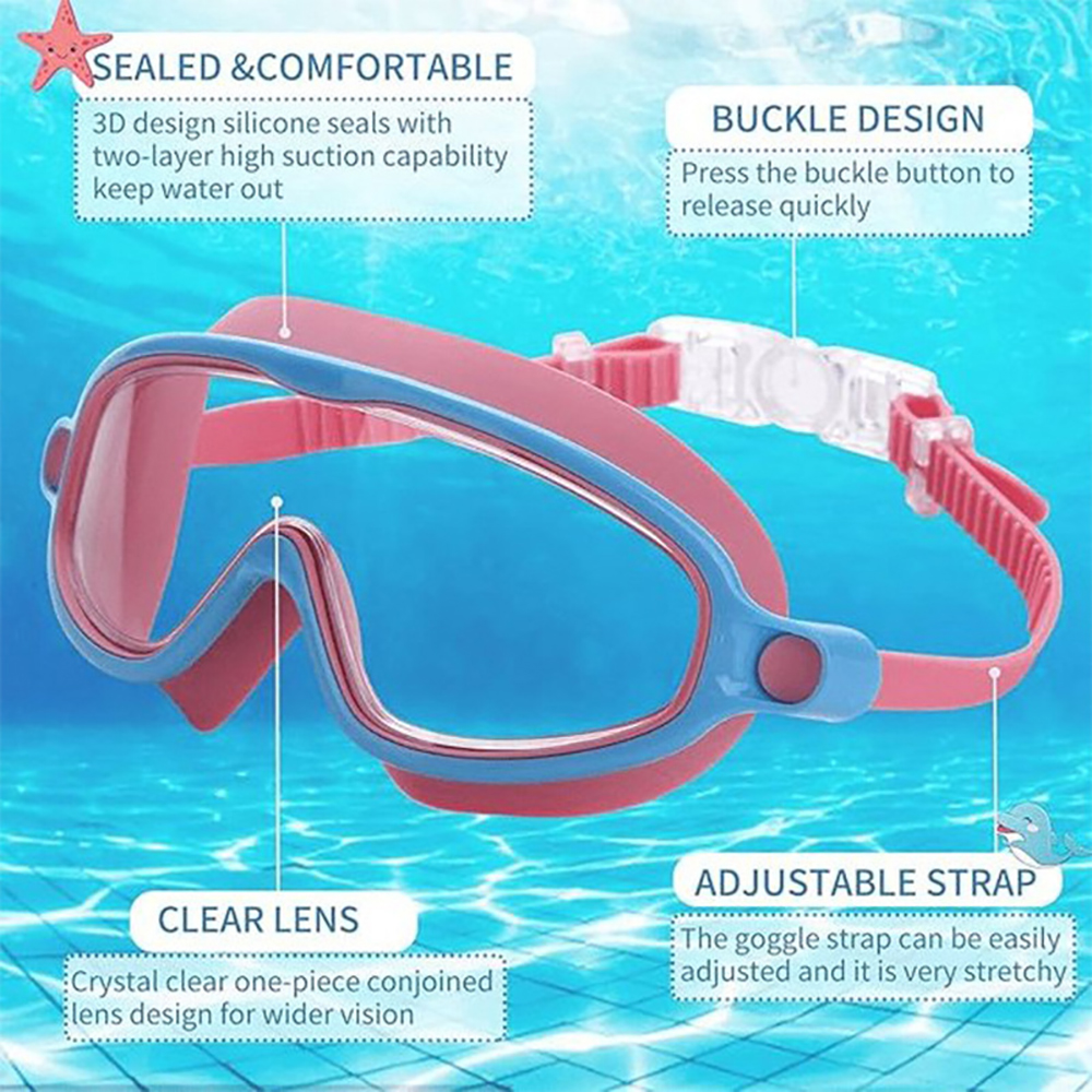 Children's Large Frame Anti-fog Swimming Goggles 6