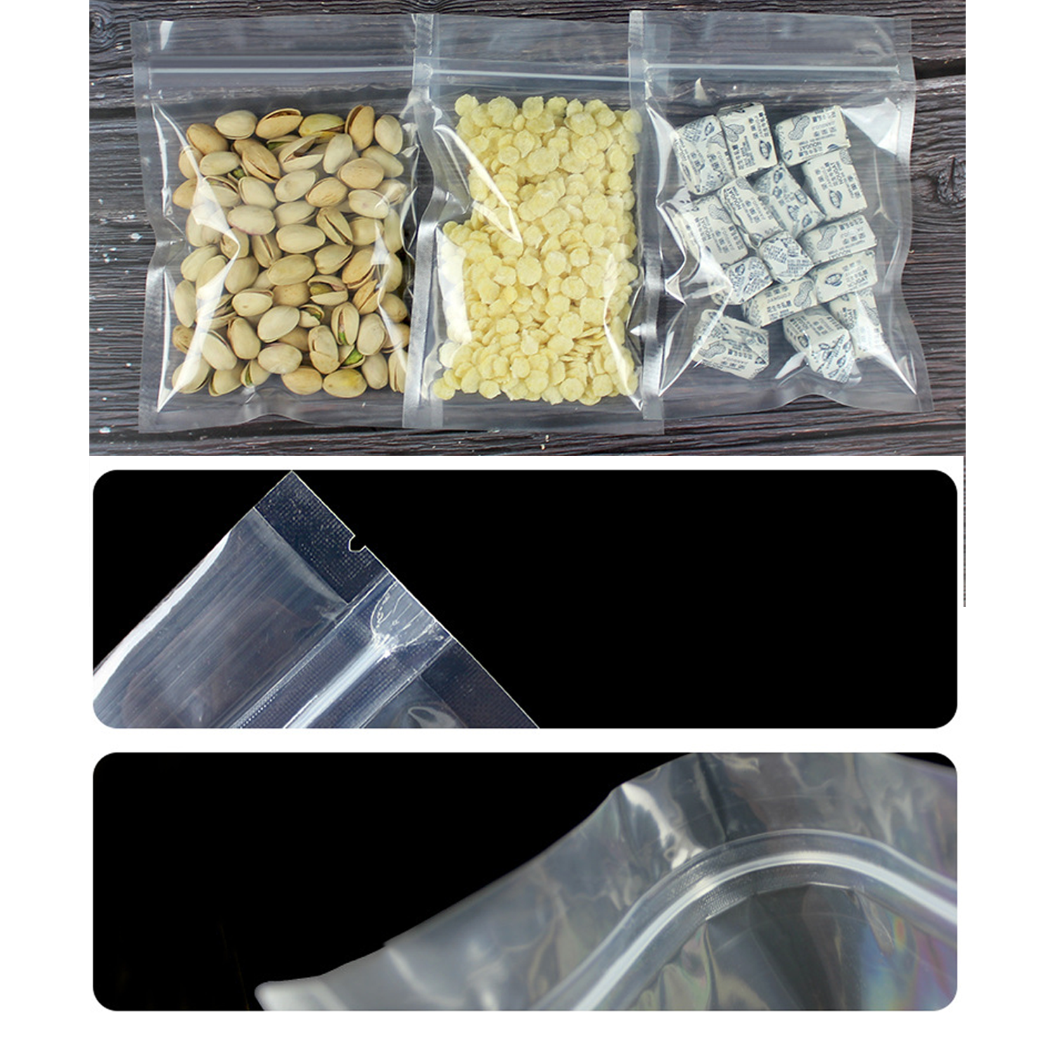 Plastic Transparent Stand Up Resealable Storage Bag 3