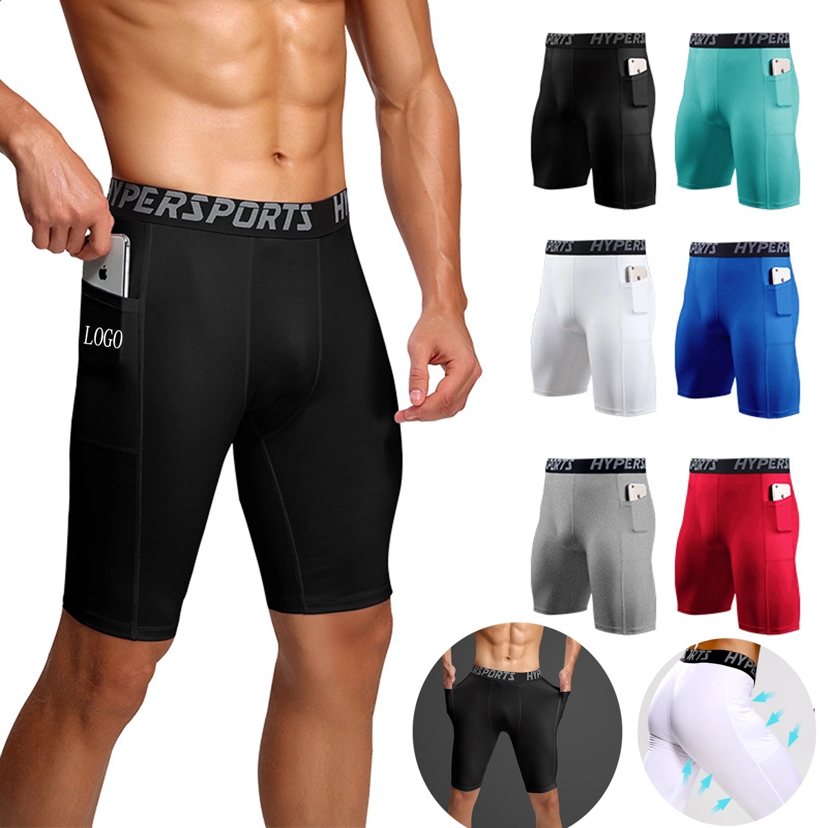 Men'S Compression Short With Pocket 2