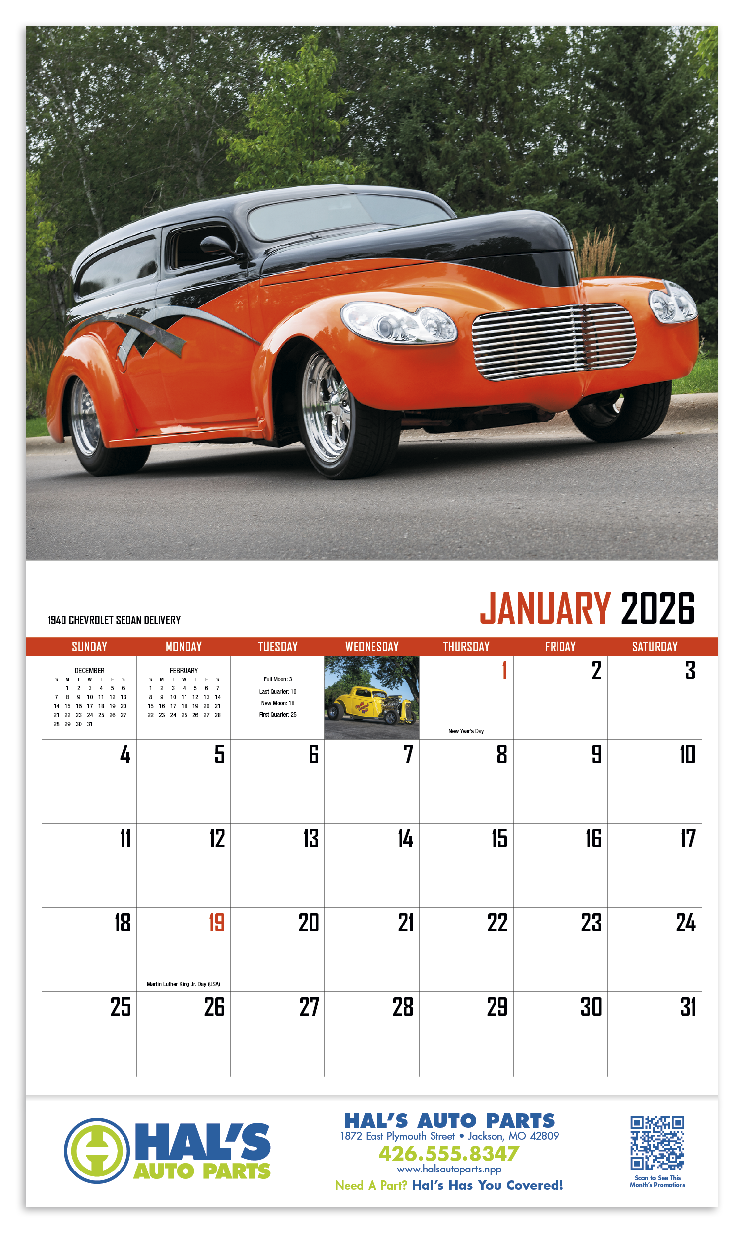HotLine® Products Street Rod Fever Appointment Calendar - Stapled 37