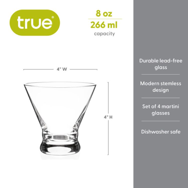 True® Stemless Martini, set of 4 3