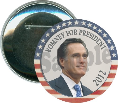 Romney for President 2012, Stars Stripes, Political Button
