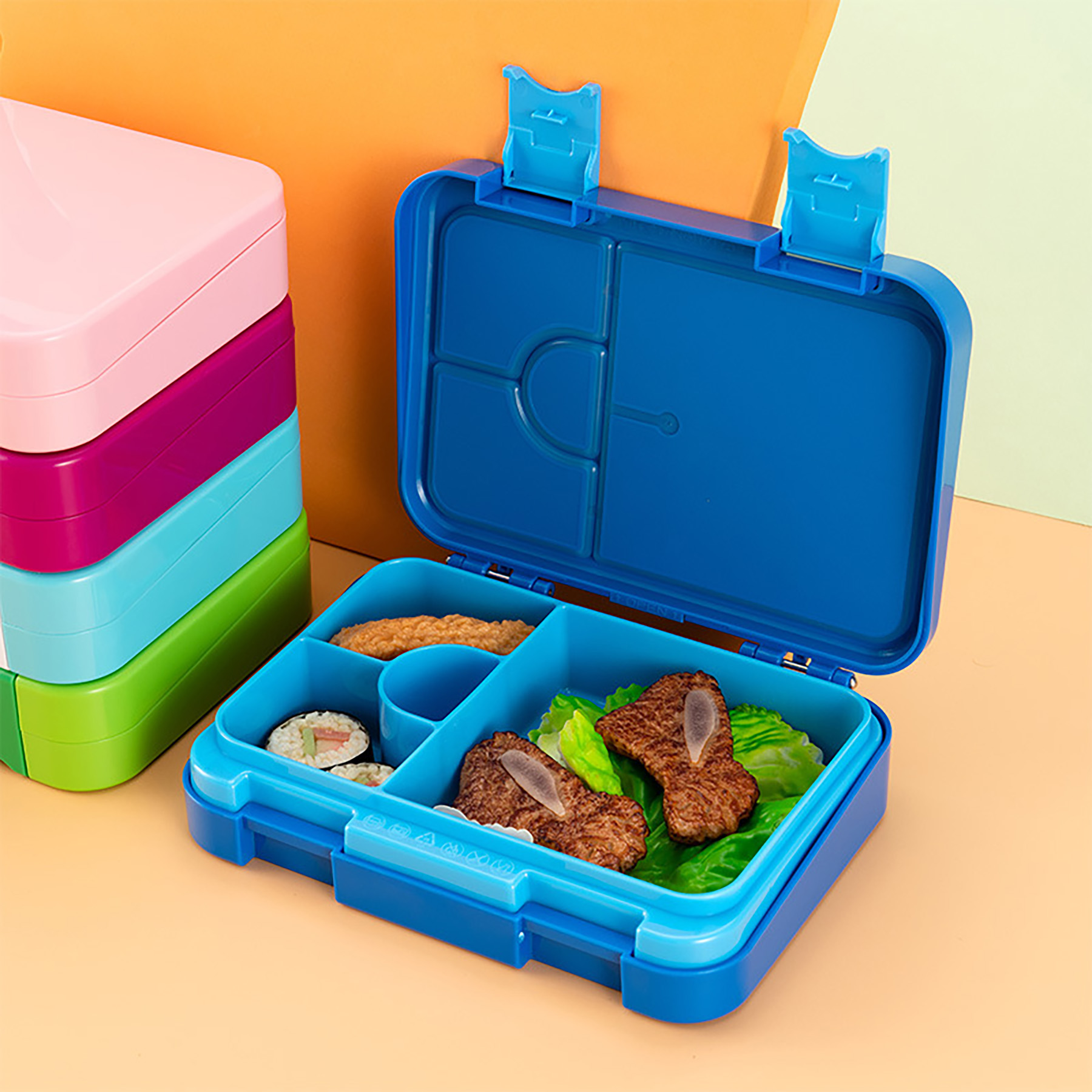 4-Compartment Bento-Style Lunch Box with Removable Divider 3