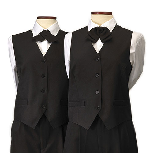 Black Polyester Women's Uniform Vest - 2XL - 56" 2