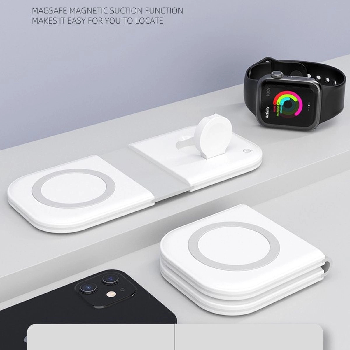 2 In 1 Foldable Magnetic Power Pad Wireless Charging Station 5