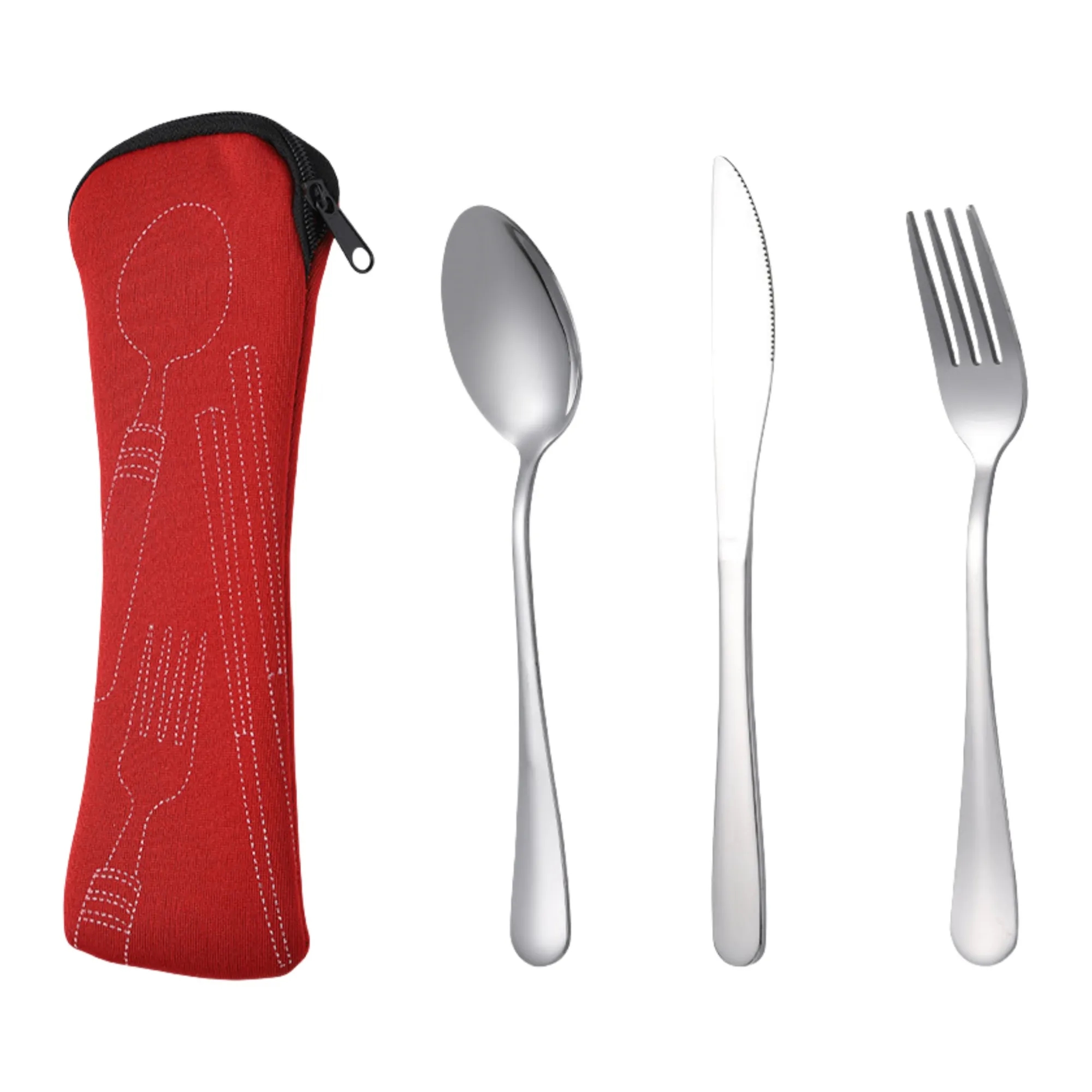 Travel Cutlery Reusable Silverware Set 4