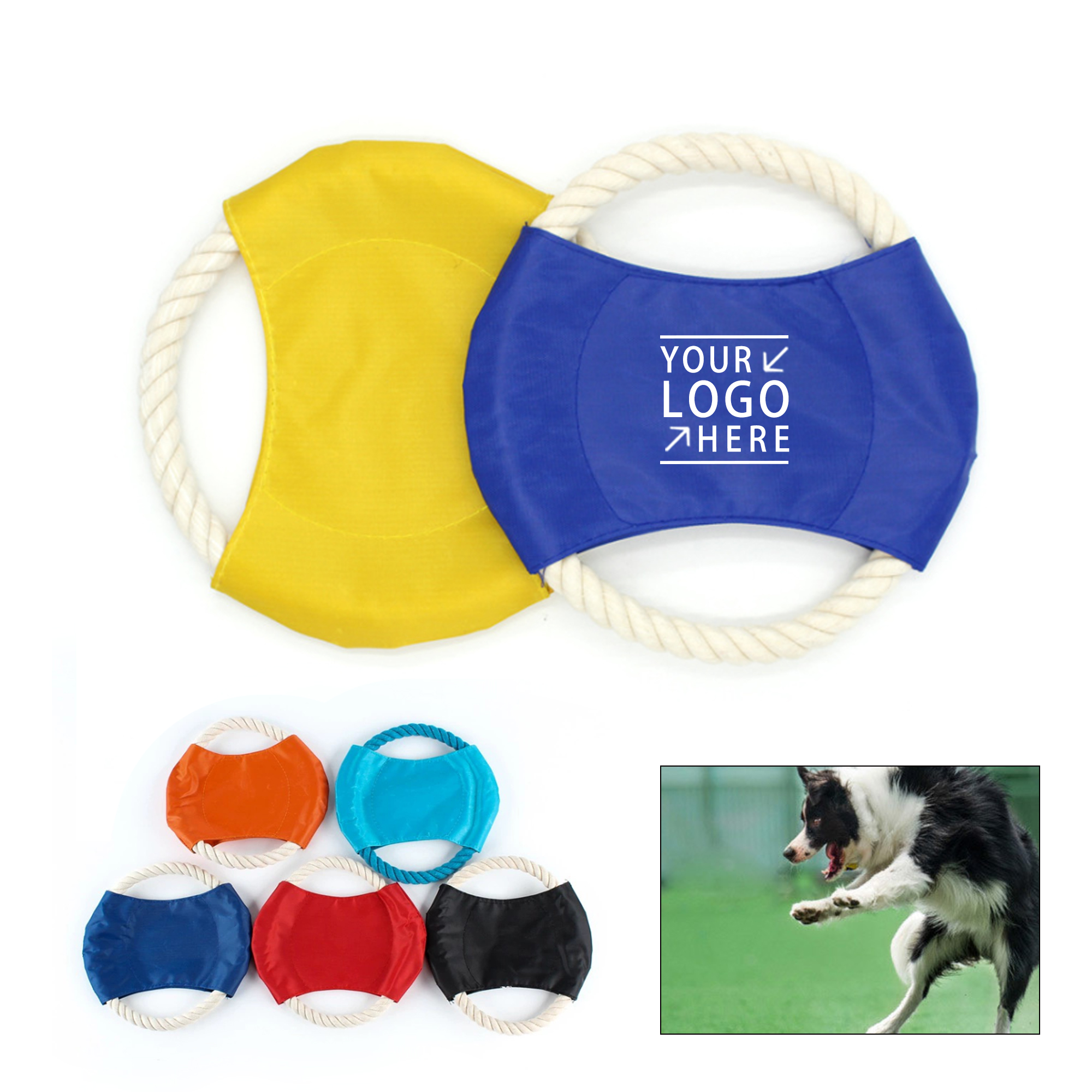 Round Pet Dog Chew Rope Flyer Toy 2