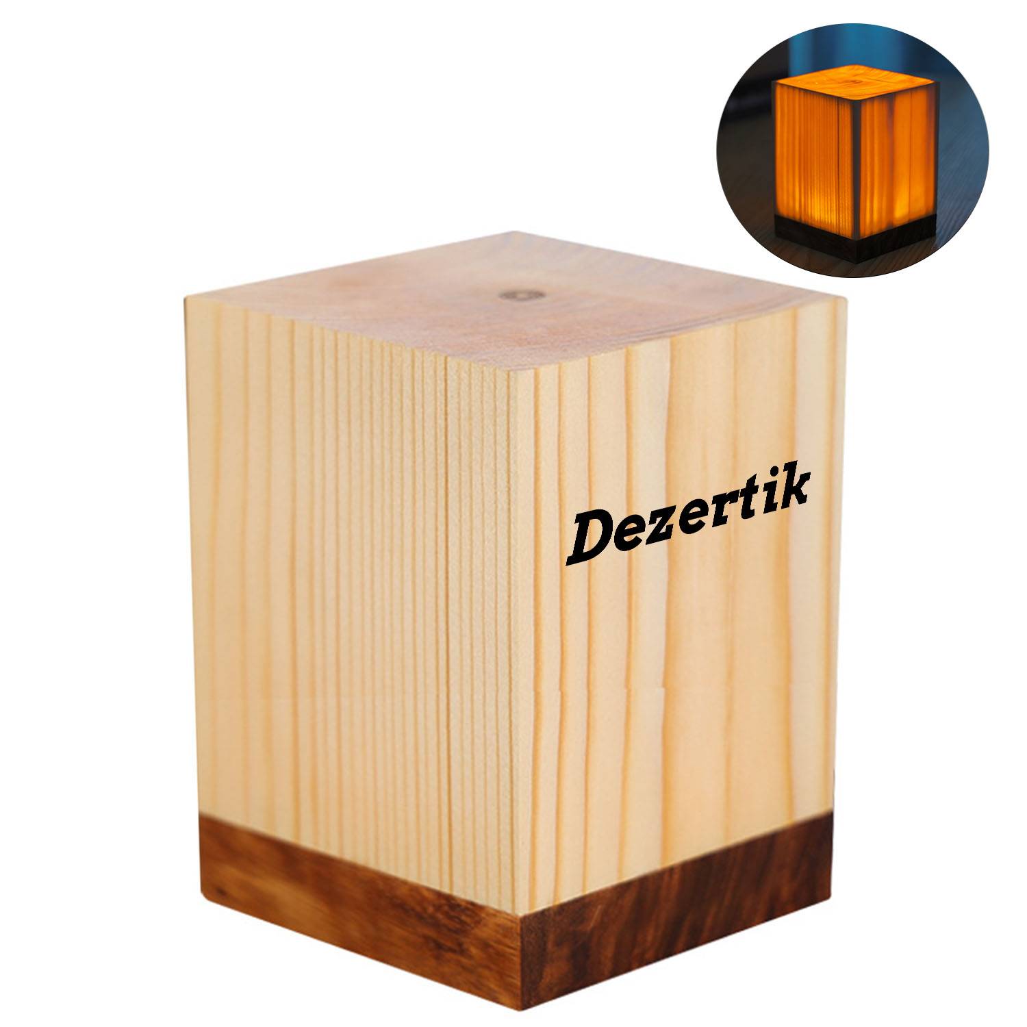 Wooden rechargeable atmosphere bedroom night light