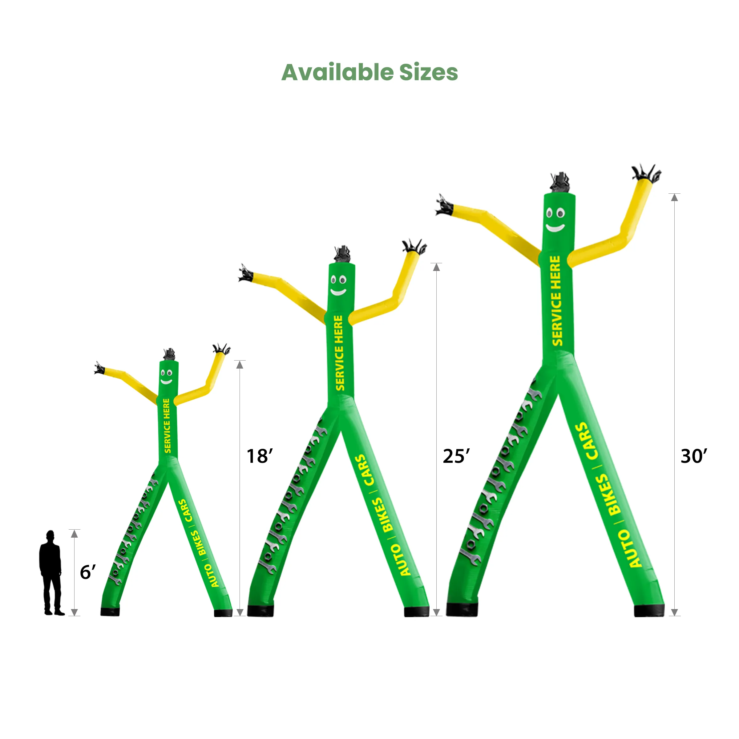 18', 25' & 30' Air Dancer Person - 2 Leg - Digital 3