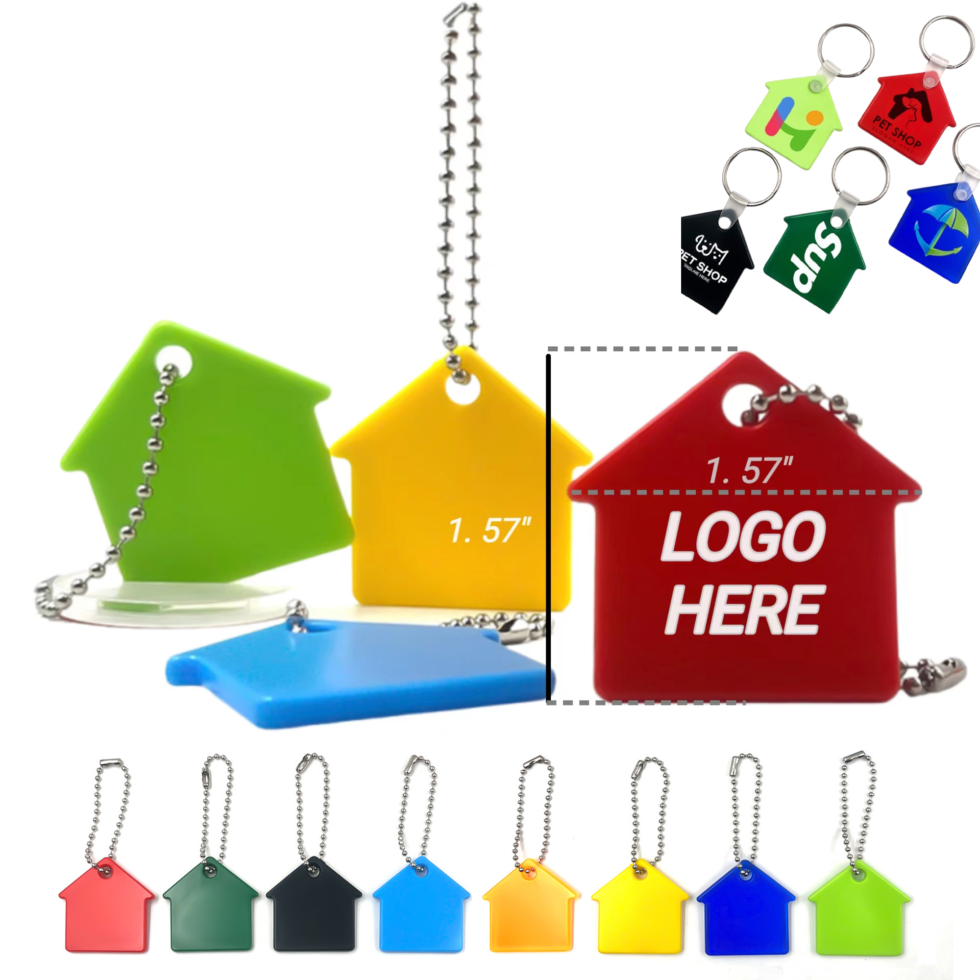 Soft Plastic PVC House Shaped Keychain 2