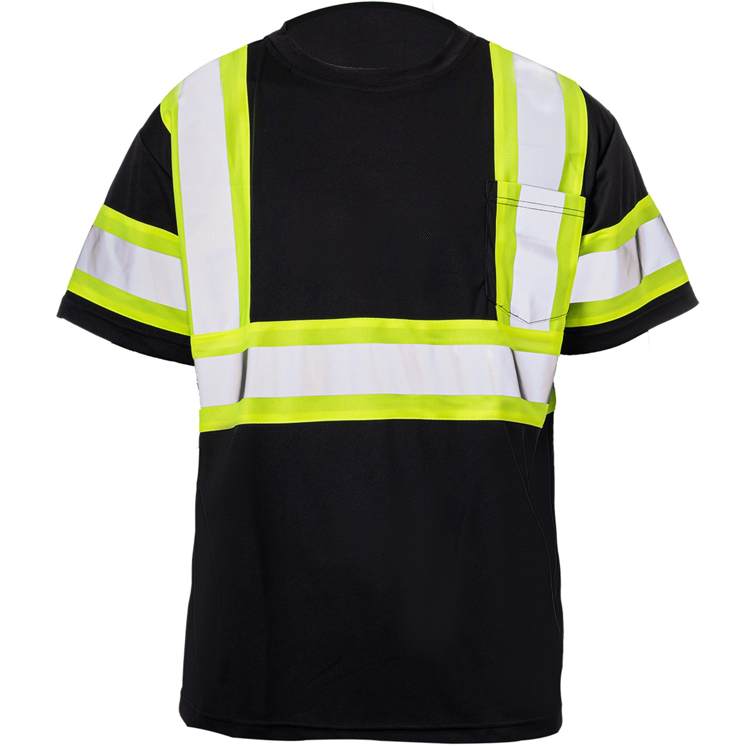 3.8 oz. Polyester Class 3 Reflective Tape Safety T-Shirt with Pocket 3