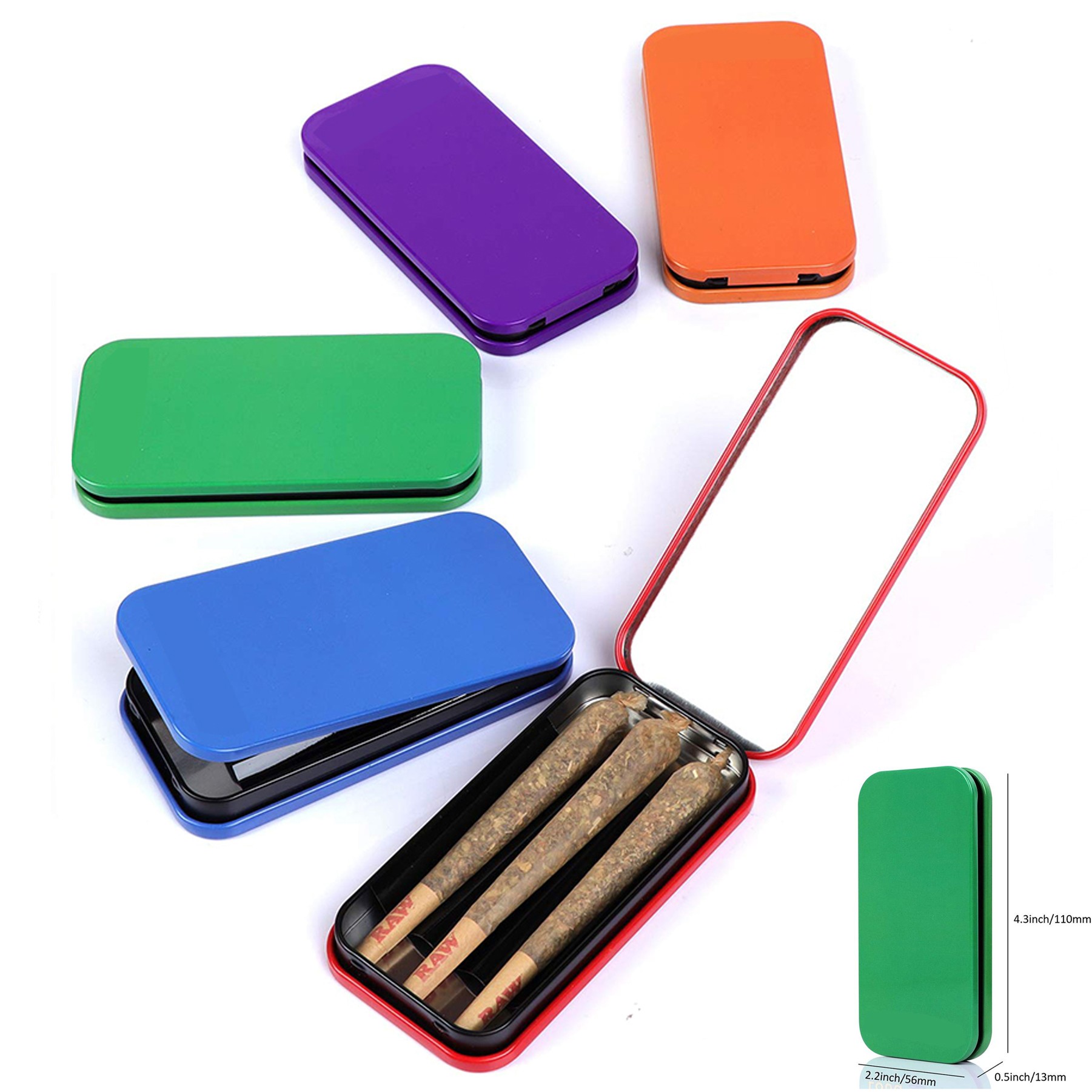 Metal King Sized pre roll Cone Holder Cigarette Case 2
