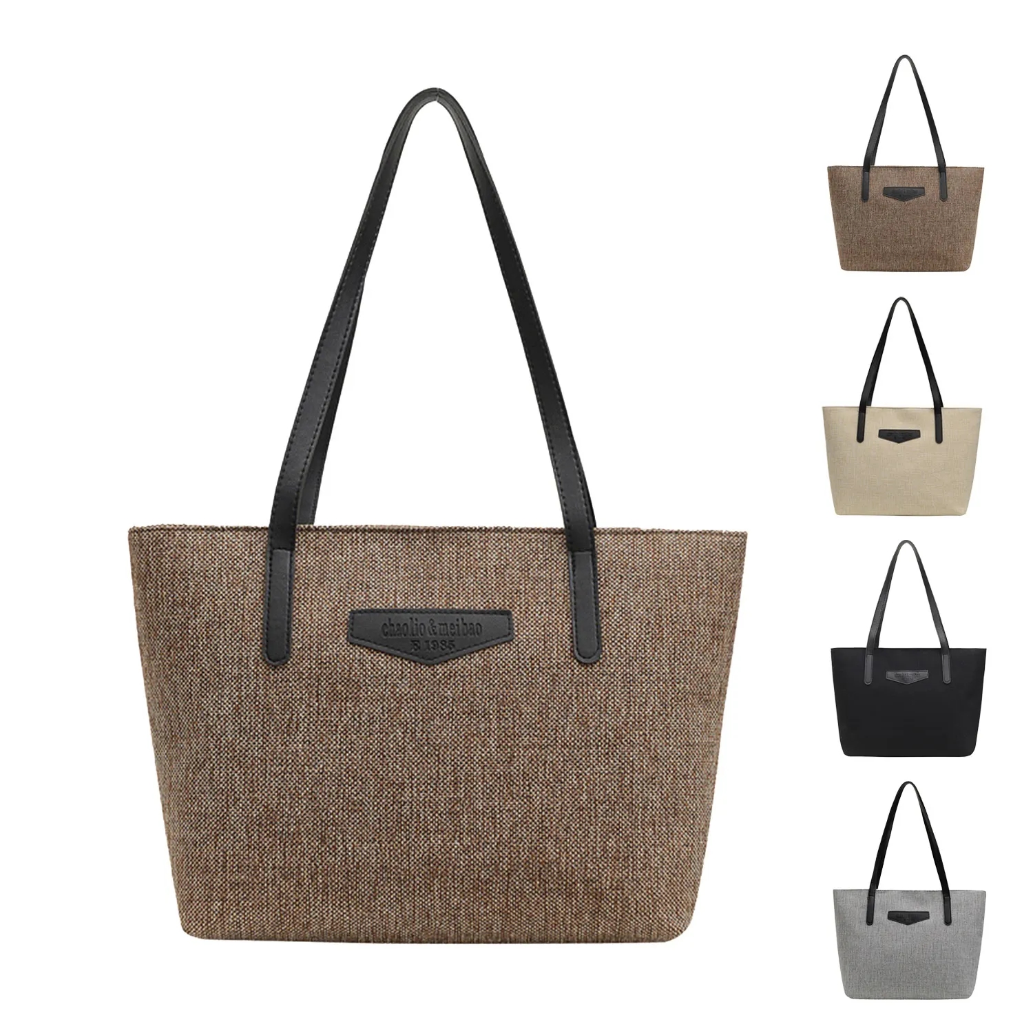 Casual all-in-one cotton and linen large capacity tote handb 3