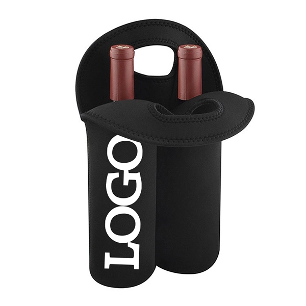 custom 2 bottle neoprene wine tote 4