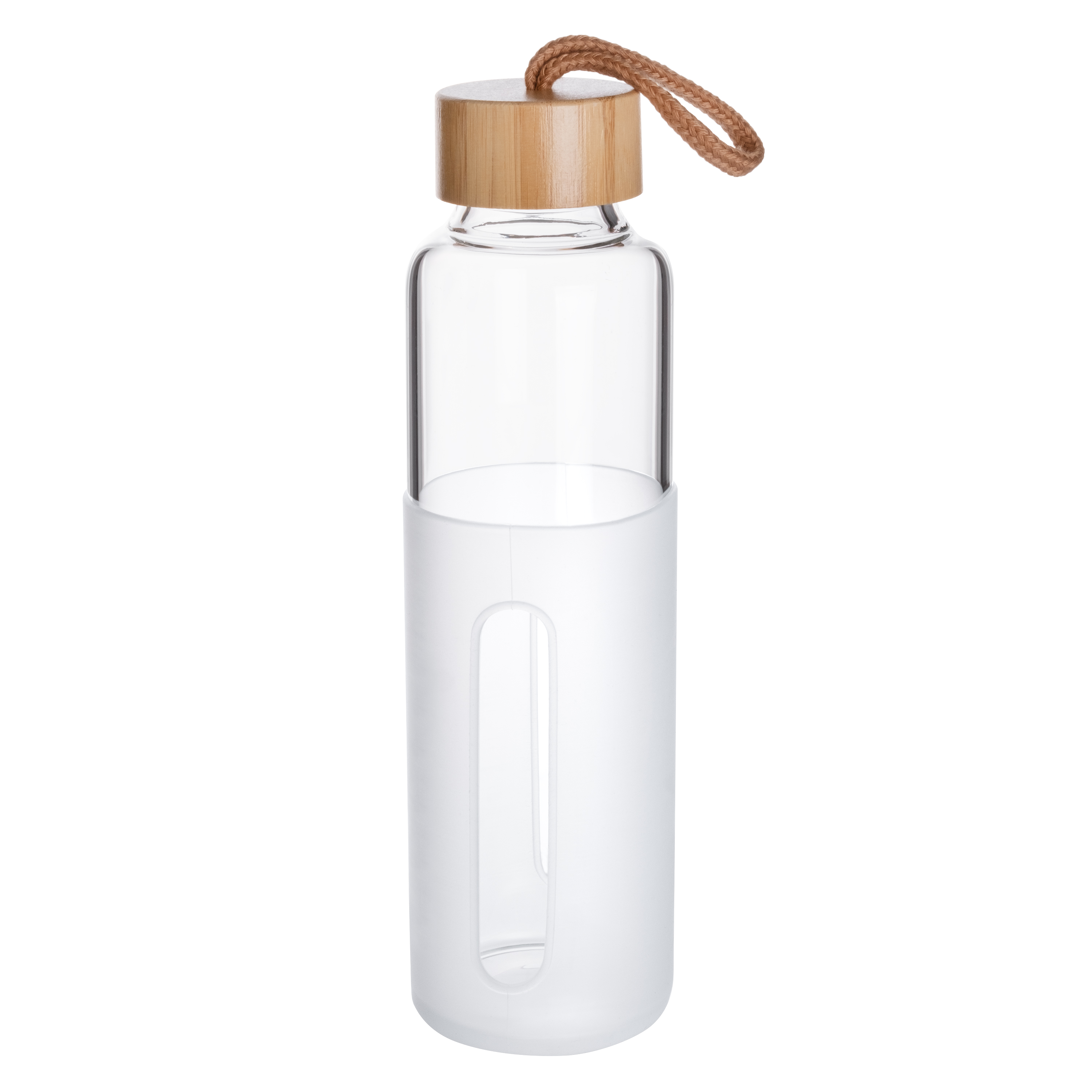 16 Oz. Glass Bottle w/Bamboo Cover Lid & Silicone Sleeve 4